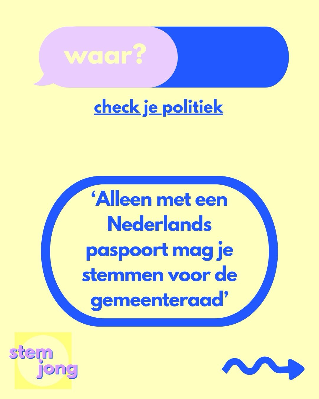 Waar of niet? Check je politiek. π
Van de gemeenteraad tot Europa en alles ertussenin, politiek gebeurt overal.
In check je politiek delen we elke week een stelling waarmee we je scherp houden op alles politiek. βοΈ
π Blijf ons volgen en check elke week je politiek met ons.
πͺπΊ co-funded by the European Union
#stemjong #voteyoung #allesispolitiek #gemeenteraadsverkiezingen #jouwstemtelt