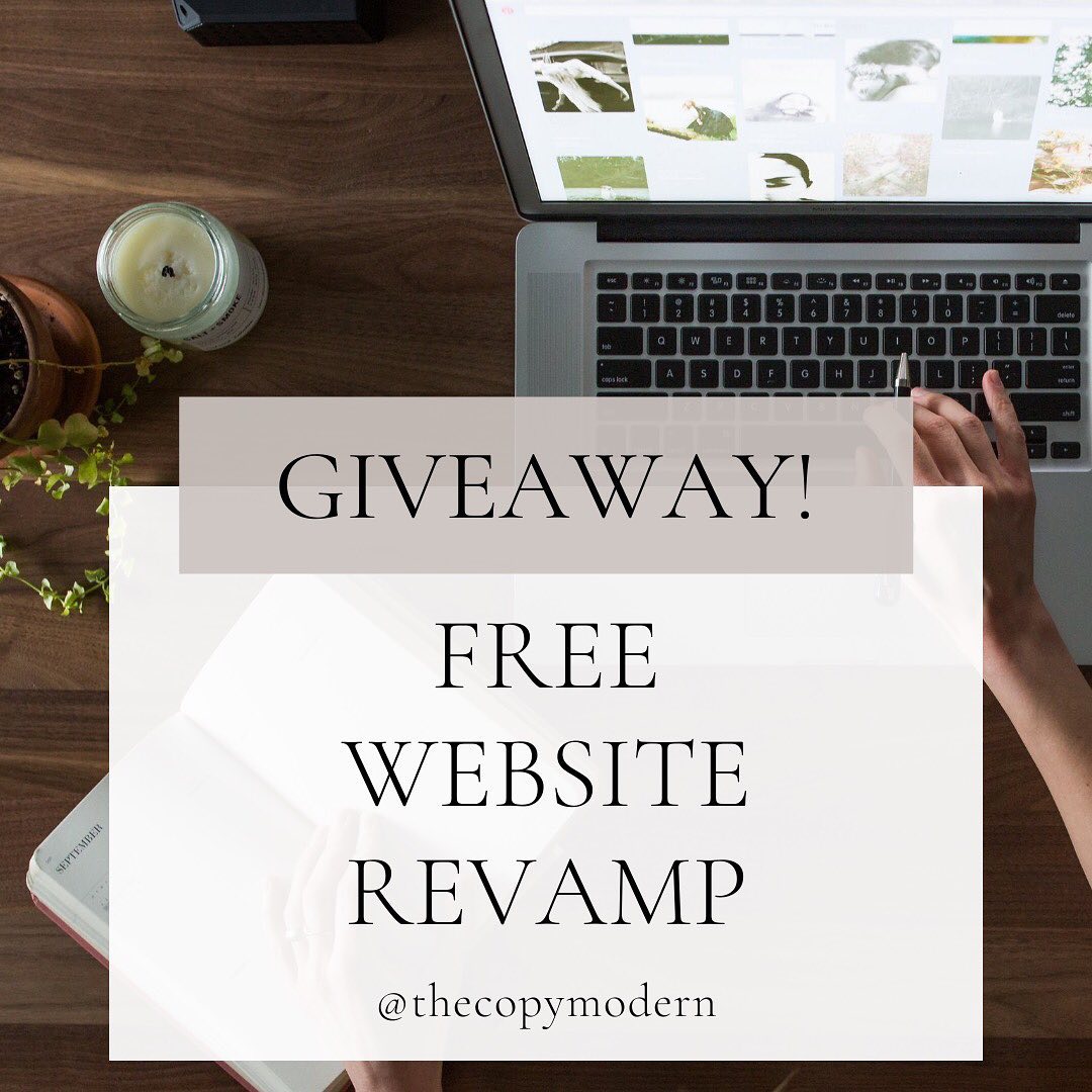 🎉GIVEAWAY🎉 TAG YOUR FAVORITE SMALL BUSINESS BELOW 👇🏻👇🏻👇🏻
Business owners 📣 Do you have a website in need of a wordsmith? Enter to win a ✨FREE✨website rewrite by @thecopymodern!
To enter:
▪️Follow the @thecopymodern
▪️TAG your favorite small businesses in the comments (each tag is an additional entry!)
▪️Share this post to your Instagram stories + tag @thecopymodern
Winner will receive👇🏻
💥A 30-minute call to discuss your needs
💥A professional rewrite of TWO web pages (up to 1,000 words total)
💥Suggestions to improve your calls to action and user experience
Winner will be announced on Monday, November 15th, 2021 🎉🎉 Happy entering!!
**See terms, conditions, and more important info in the comments**
#copywriter #copywriting #giveaway #salescopywriter #smallbusinesssanantonio
#websitecopywriter #marketingtips #onlinemarketing #copywritingtips #copywritingforcreatives #copywriting101 #contentmarketingtips #copywritingservice #digitalmarketingtips #marketinghelp #writingtips #smallbusinessmarketing #businessgoals #creativebusiness #freelancers #smallbiztips #brandstorytelling