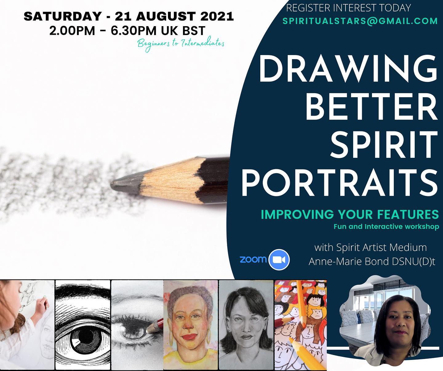 Masterclass for Training Spirit Artists and Psychic Artists
Saturday 21 August 2021
Join in if wanting to improve what you do. Email Spiritualstars@gmail.com