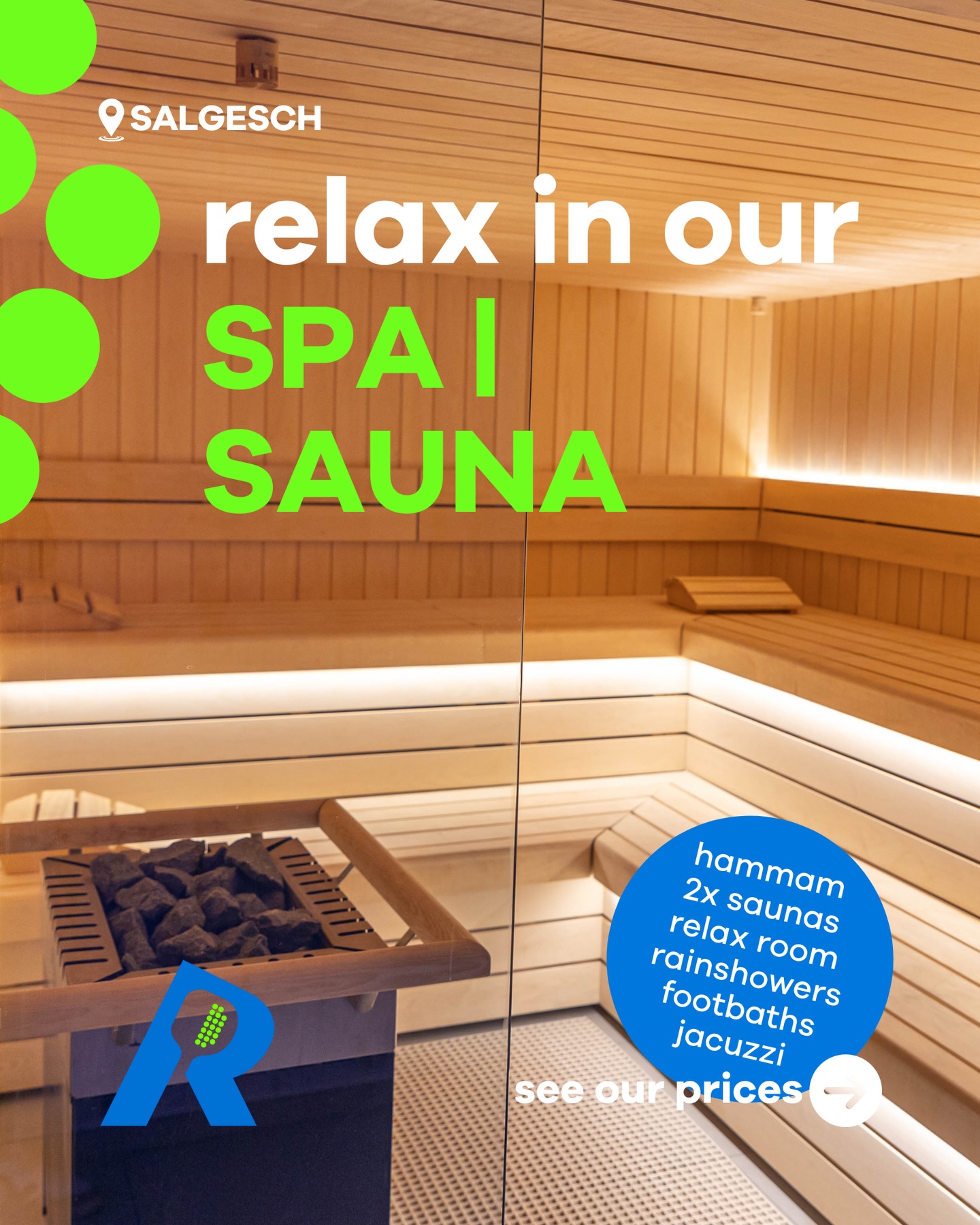 👀 outside: snow 🌨️ ice ❄️ and cold 🥶
… our Spa: always warm 🔥 and cozy 🧖
We have it all:
🔥 2x saunas
💨 hammam
🫧 jacuzzi
💦 rain showers
🦶 footpaths
🧘 relax area
📲 Book your slot on the Playtomic app.
ℹ️ Maximum occupancy: 8 people.
🎾🎾🎾
👀 dehors : neige 🌨️ glace ❄️ et froid 🥶
… notre Spa : toujours chaud 🔥 et confortable 🧖
Nous avons tout ce dont vous avez besoin :
🔥 2 saunas
💨 hammam
🫧 jacuzzi
💦 douches à effet pluie
🦶 bains de pieds
🧘 espace détente
📲 Réservez votre créneau sur l’application Playtomic.
ℹ️ Capacité maximale : 8 personnes.
🎾🎾🎾
👀 Draußen: Schnee 🌨️ Eis ❄️ und Kälte 🥶
… unser Spa: immer warm 🔥 und gemütlich 🧖
Wir haben alles:
🔥 2 Saunen
💨 Hammam
🫧 Whirlpool
💦 Regenduschen
🦶 Fußbäder
🧘 Entspannungsbereich
📲 Buch deinen Termin über die Playtomic-App.
ℹ️ Maximale Belegung: 8 Personen.
#Spa #Sauna #relax #badweather