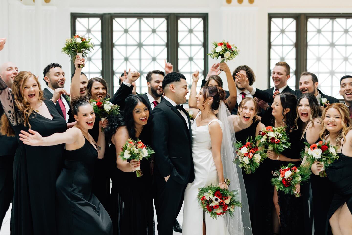 The ‘we did it!’ moment — featuring the best supporting cast. 🔥
Coordination - @dmvweddingsandevents
Venue - @citizensballroom
Photography - @marshalynphotography
Video - @willfredaphotography
DJ - @lujanentertainmentllc
Catering - @putting_ontheritz
Florals - @frederickflowerfarm
Transpo - @pointtopointlimo
Glam - @revelryhairstudio