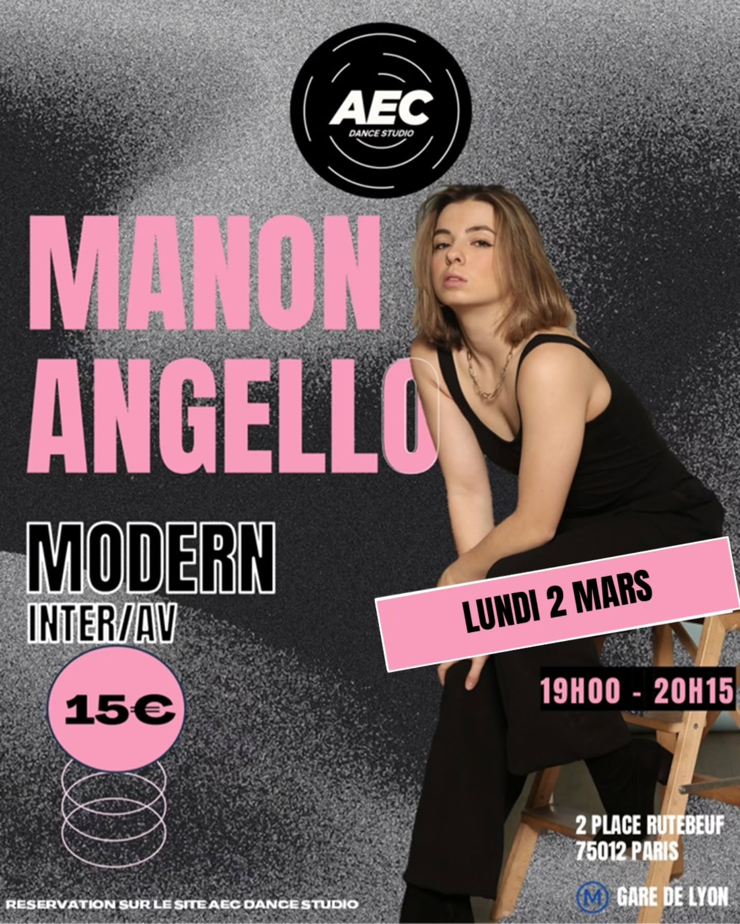 Retrouvez Manon Angello le lundi 2 mars pour un cours de Modern Jazz
🌟 Niveau Inter/Avancé
Réservation lien en bio ou aecdancestudio.com
#parisdanse #ecoledanseparis #modernjazz #dansemoderne #coursdanseparis