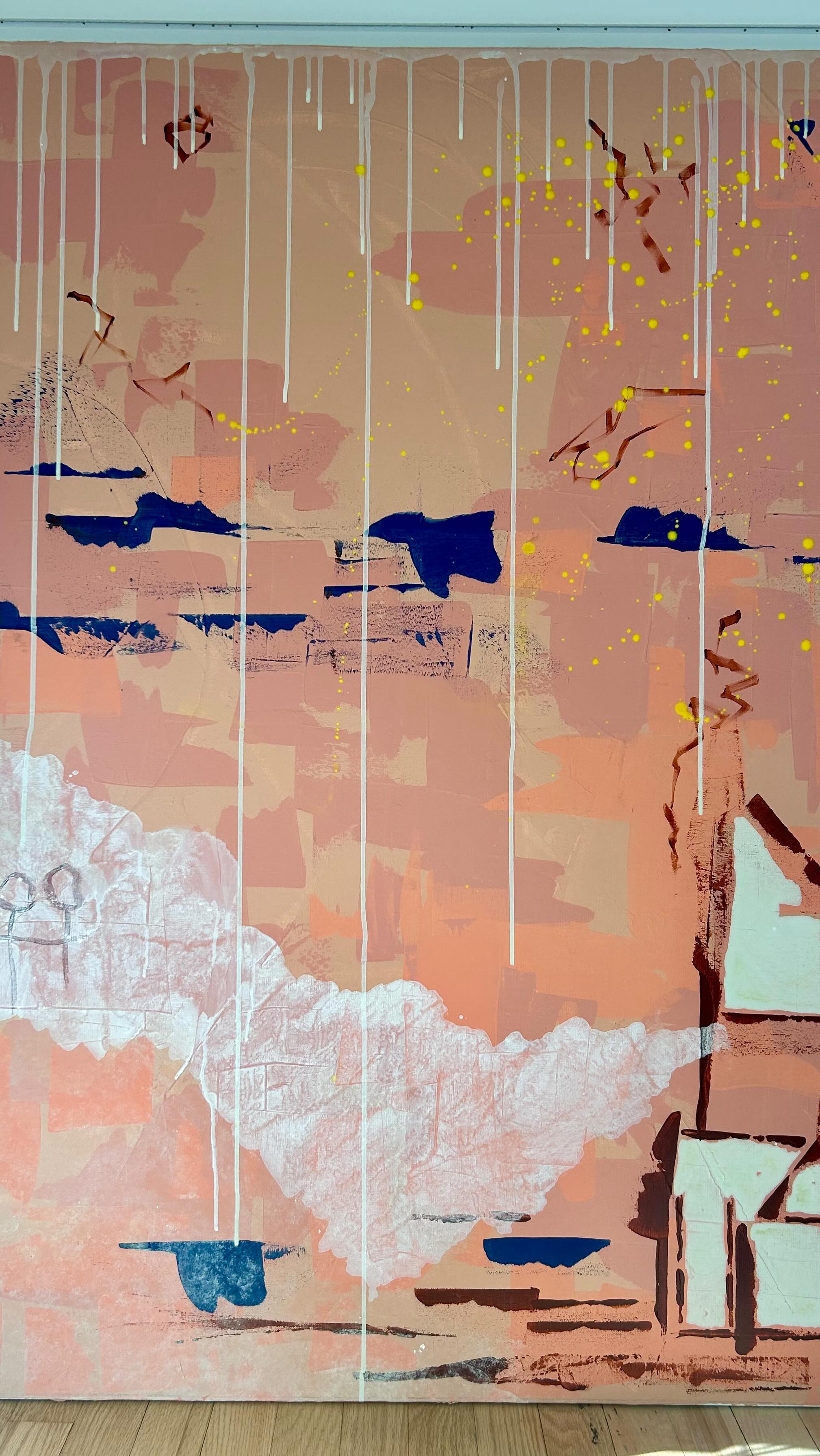 Close-ups of The House That Held Us 🤍
I wanted you to see the movement — the birds, the drips, the layers — the small details that hold the bigger dream.
Available soon to #shopthestudio
#niksenmoods
#paintings