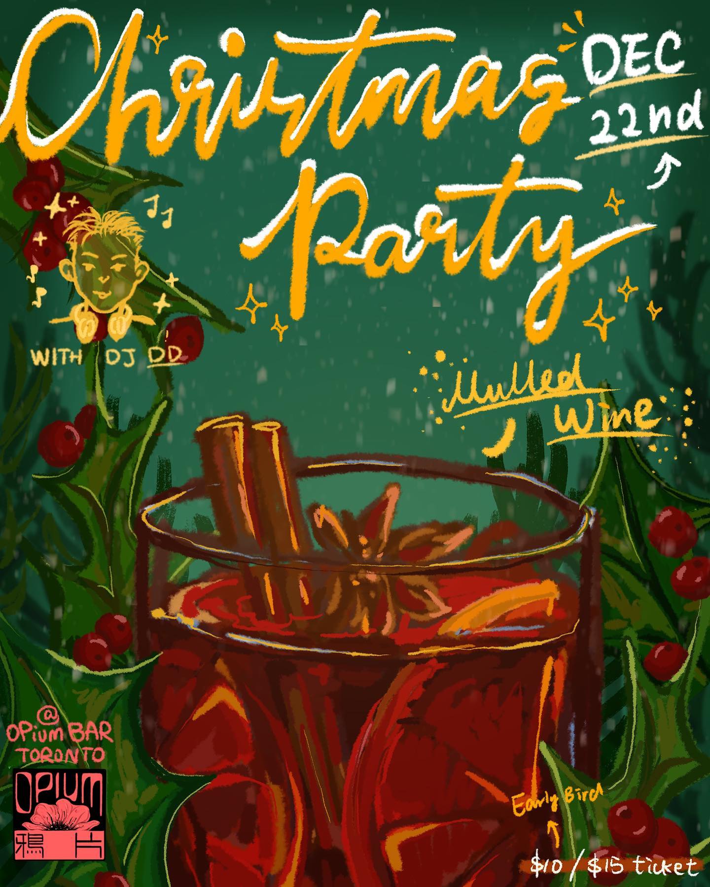🎄IT’S TIME FOR THE BIGGEST PARTY OF THE YEAR! 🎄
🎟️ link in bio 🎟️
✨Step into the warmth of the season at Opium Bar this holiday, where good vibes and holiday cheer come together! 🍷✨ DJ DD @rave.with.dd is ready to fill the air with festive joy, and our mulled wine will warm your spirit and soul☺️Join us for a night of music, laughter, and unmistakable magic of the holiday season!! 🎄🎅🎊🎉
We are giving away TWO TICKETS to TWO WINNERS EACH for this party, follow these steps to enter:
1. Follow @opiumbartoronto
2. Like this post
3. Tag as many friends in the comment as possible! More tags = more entrees
Bring your friends and family! Let's savor the warmth of this holiday season together, creating memories that will last through the winter. 🍷❄️✨
.
.
#opiumbar #torontochristmas #christmasparty #mulledwine #torontochristmas2023 #holidayseason #torontoparty #christmasgathering #🎄 #torontobar #多伦多圣诞 #festiveseason #feativevibes #littleportugaltoronto