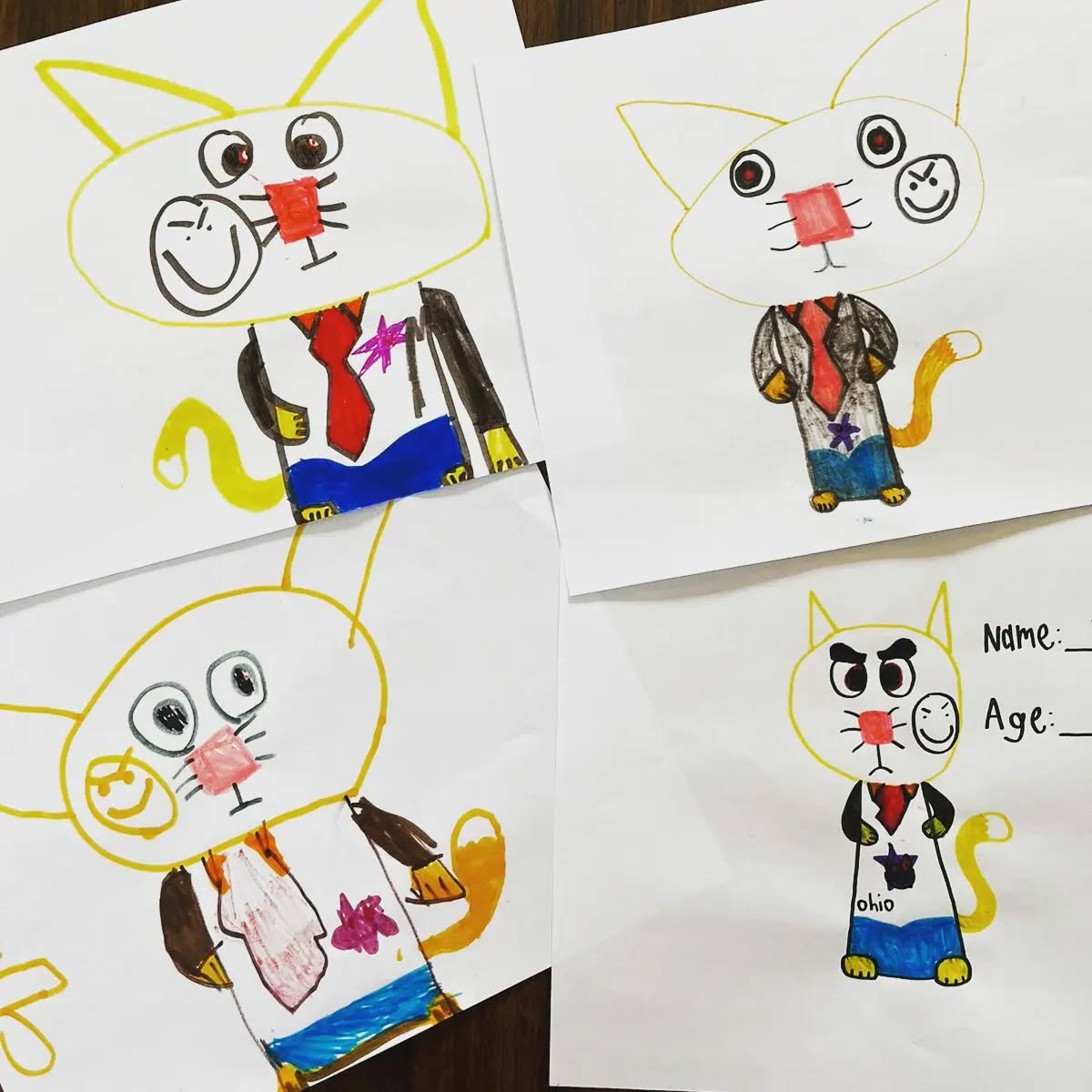 You are looking at masterpieces created by our amazing young artists. BUT here's what you don't see...
These pictures were done through cooperative drawing -- every participant took a turn adding something to the drawing. So, the end product is the result of several artists contributing their own imagination and perspective to collectively create the character.
From this activity, our participants are practicing:
Flexibility: following a peer’s choice for what to add next
Turn-taking: being the one making the next choice
Following instructions: adhering to the rules of the activity
Co-operation: working together to put a picture together that they can all be proud of
These are some of the target goals that our clients are working on in our After-School Social Skills groups, and our therapists help to support them as they practice these skills in various ways that are still fun.
If you are interested in learning more about our small group programs, please email info@impactvillage.ca.