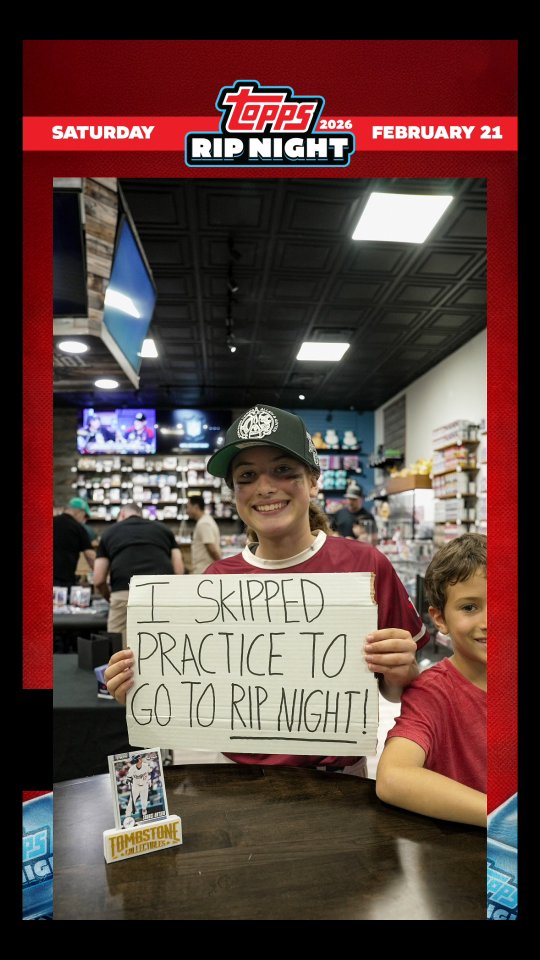 She's at it again l! The Famous " I skipped math class" fan skipped practice to join Tombstone Collectibles in Miami on TOPPS Rip Night! What a fan!!! #topps #sho