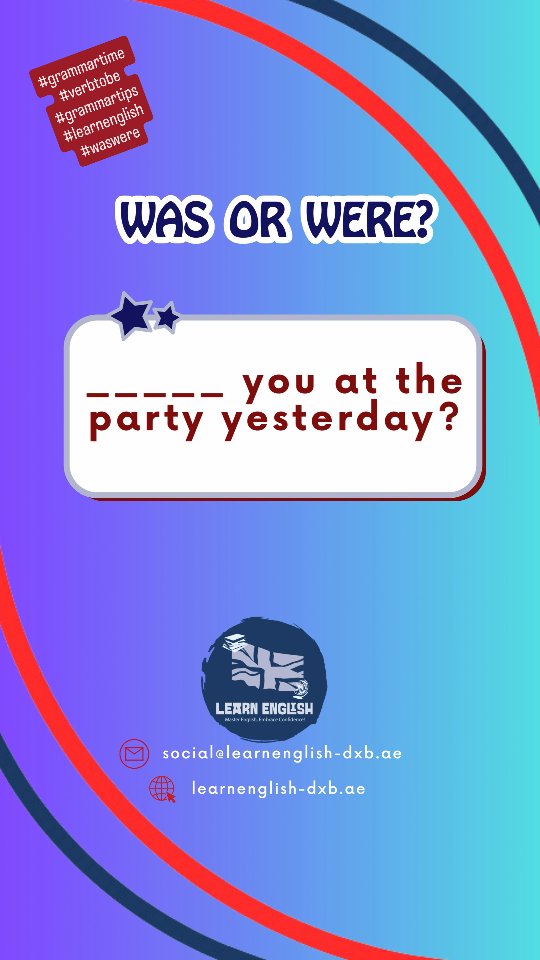 It's #grammartime check out today's #grammarlesson on #wasandwere in the #past #learnenglish