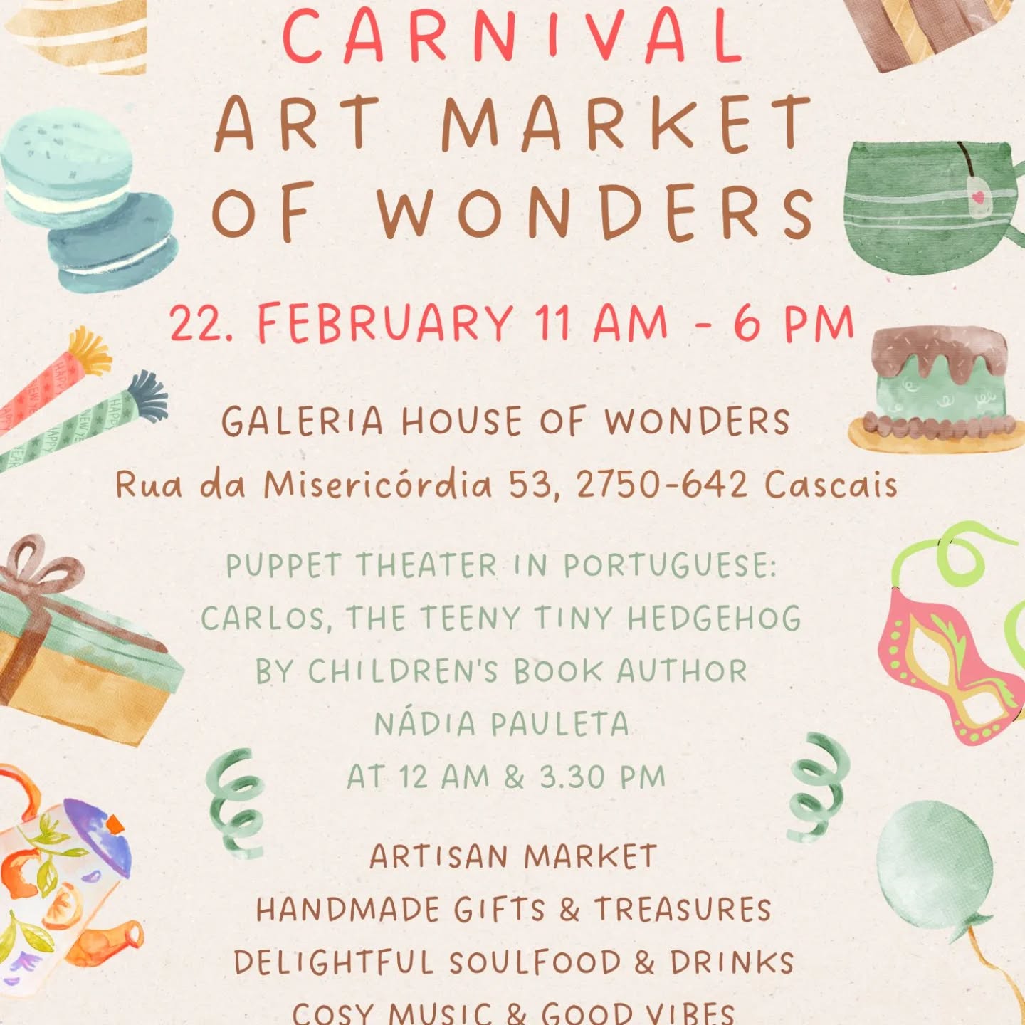 🇺🇸 Tomorrow, Sunday the 22 of February, we will be in Cascais with our products. Come visit us!
🇵🇹 Amanhã dia 22 de Fevereiro estaremos em Cascais. Venham-nos visitar!