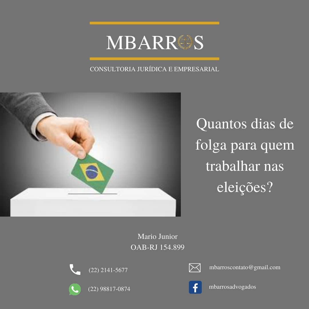 Quantos dias de folga deve ser concedido para quem trabalhar nas eleições?
A resposta é simples e conhecida pela maioria: 02 dias de folga para cada dia de trabalho eleitoral, conforme dispõe o artigo 98 da lei 9.504/97, que resguarda todos os eleitores nomeados para compor as Mesas Receptoras ou Juntas Eleitorais e os requisitados para auxiliar seus trabalhos.
Porém, o que ocorre quando se trata de convocação para treinamento/preparação para o trabalho eleitoral?
A resposta se encontra na Resolução do TSE (Tribunal Superior Eleitoral) nº 22.747 de 27/03/2008, em seu artigo 1º, §2º, o qual esclarece que:
"§ 2º A expressão dias de convocação abrange quaisquer eventos que a Justiça Eleitoral repute necessários à realização do pleito, inclusive as hipóteses de treinamentos e de preparação ou montagem de locais de votação."
Ou seja, trabalhando diretamente nos dias de eleição, ou participando de treinamento presencial dos respectivos locais destinados ao pleito, também deve ser concedido 02 dias de folga para cada dia de trabalho.
Entretanto, para os treinamentos à distância (muito praticado neste tempo de pandemia), somente o Certificado de conclusão do treinamento equivale a um dia de convocação, ou seja, dois dias de folga, conforme dispõe a Resolução 23.611/2019, em seu artigo 22, §único.
Por fim, válido destacar que os dias de compensação pela prestação de serviço à Justiça Eleitoral não podem ser convertidos em retribuição pecuniária.
=> Conheça-nos em: www.mbarrosadvogados.com.br
#eleições
#direitoeleitoral
#legislação
#lutaporjustiça