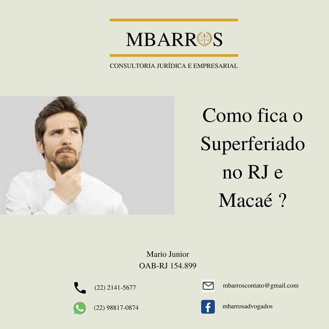 Como fica o "Superferiado" no Estado do Rio de Janeiro e em Macaé-RJ ?
Foi publicado no Diário Oficial do Estado do RJ, no dia 24/03/2021, a Lei 9224/21, que criou o chamado "superferiado" de forma excepcional, visando conter o avanço da pandemia.
De acordo com a lei, foram criados 03 "novos" Feriados: dias 26 e 31/03, e 01/04, e também foram antecipados os feriados de 21 e 23/04 (Tiradentes e São Jorge) para os dias 29 e 30/03.
Desta forma, e considerando os sábados e domingos que seguem, bem como o feriado não alterado do dia 02/04 (Paixão de Cristo), o calendário dos próximos dias ficará assim:
- 26 de março - feriado criado
- 27 de março - sábado
- 28 de março - domingo
- 29 de março - antecipação do feriado de Tiradentes (que seria dia 21 de abril)
- 30 de março - antecipação do feriado de São Jorge (que seria dia 23 de abril)
- 31 de março - feriado criado
- 1º de abril - feriado criado
- 2 de abril - feriado não alterado (Paixão de Cristo)
- 3 de abril - Sábado
- 4 de abril - Domingo
Válido ressaltar que:
- A criação dos 03 "feriados" e a antecipação dos 02 outros, não afeta as atividades definidas como essenciais, que poderão seguir o calendário normalmente (como se essa lei não existisse);
- O 1º dia útil de Abril será, para todas as empresas cuja atividade seja essencial, no dia 01/04 (não é mentira kkk) e, para as demais, no dia 05/04/2021;
- A lei municipal (ex. de Macaé) prevalecerá em relação à estadual, quando impor medidas mais restritivas, a exemplo dos Templos Religiosos (permitidos pela lei Estadual, mas proibidos em Macaé, pelo Decreto Municipal nº 71/2021);
É importante ter atenção em relação às horas extras:
- Empresas com atividades presenciais suspensas: caso mantenham os empregados trabalhando em atividades remotas ou para delivery, deverão pagar horas extras nos feriados criados e antecipados;
- As empresas com atividades presenciais permitidas: se optarem por prosseguir com o calendário normal (não aderindo ao "superferiado"), não precisarão pagar horas extras nos feriados criados ou antecipados pela lei Estadual.
********
Conheça mais em => www.mbarrosadvogados.com.br
#direito
#trabalho
#empresarial
#atualização