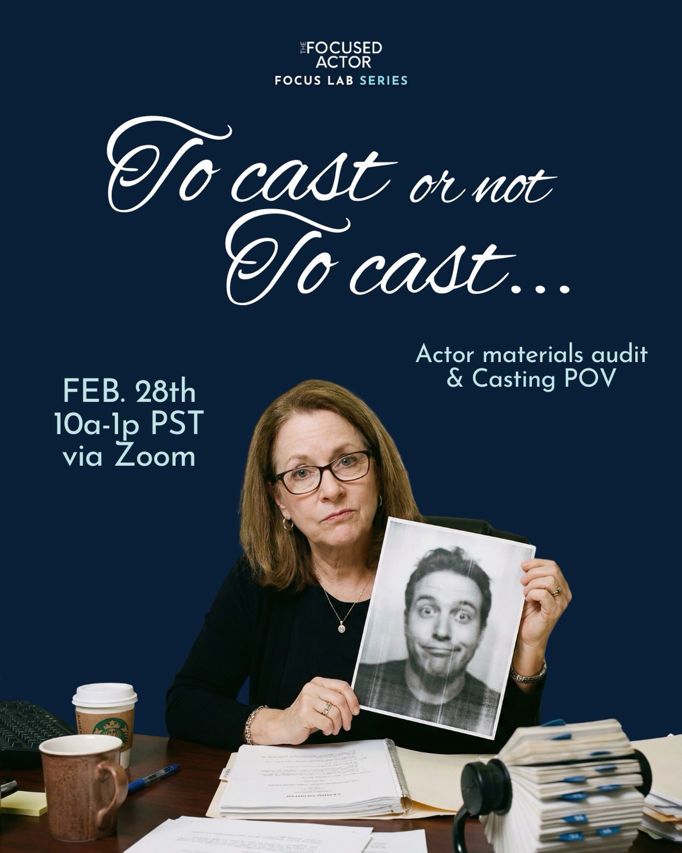 What does casting see when they click your name?
Headshot. Resume. Reel.
And they decide fast.
🎭 FOCUS LAB: To Cast or Not To Cast
🗓 Feb 28 | 10–1 PM PST | Live on Zoom
⏳ Early Bird ends Feb 21
We’re auditing your materials from the casting side — what’s working, what’s not, and what “type” you actually read as. Also get a behind-the-scenes of what casting sees when they’re going through submissions.
Comment “AUDIT ME” for details.
#stayfocused #castme #castingtips #actorlife #auditions