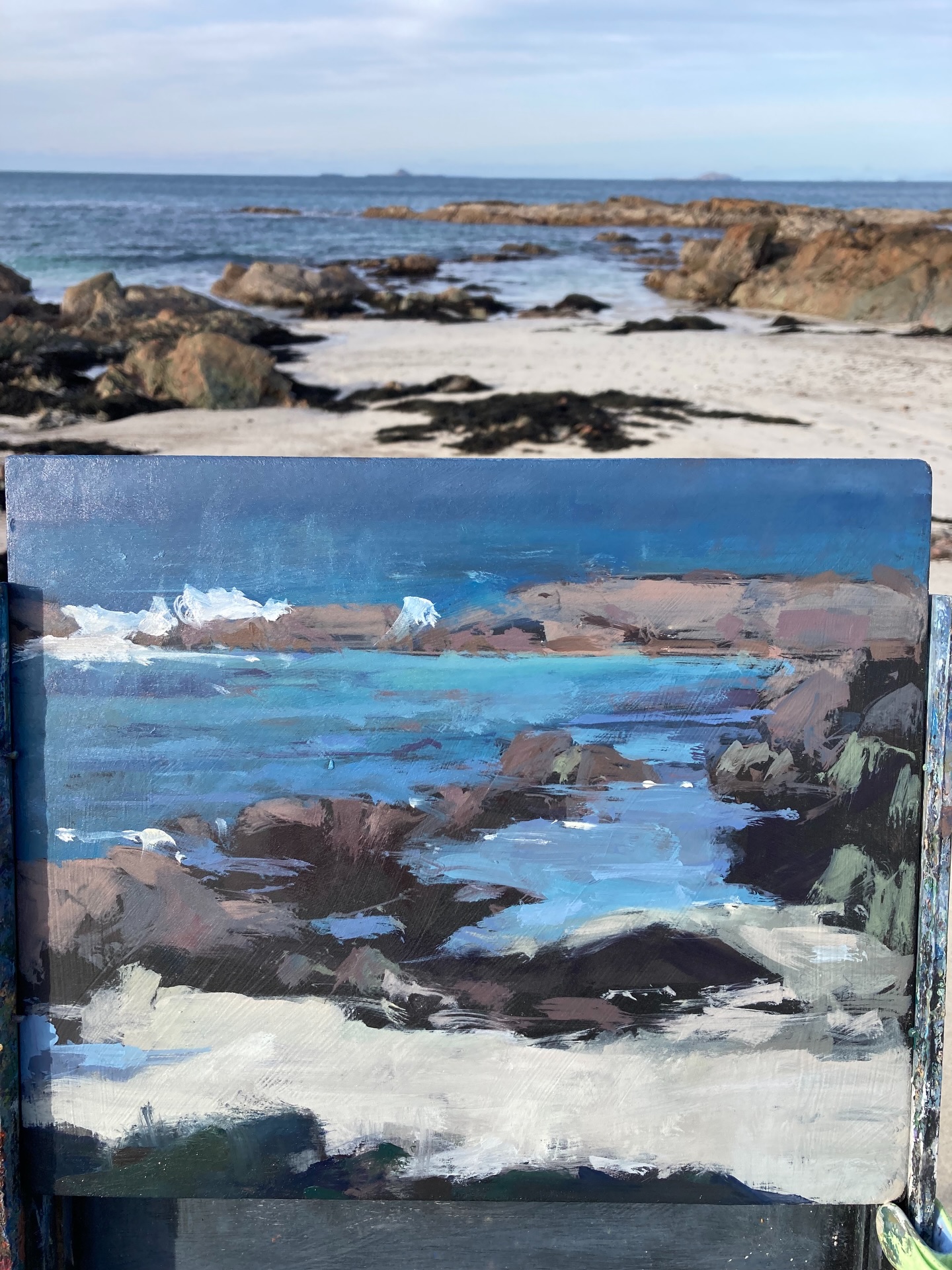 We were at Iona yesterday, walking along the beautiful north beaches and the abbey. Hoping to go again tomorrow and go further south. My Dad loved these beaches and painting them.