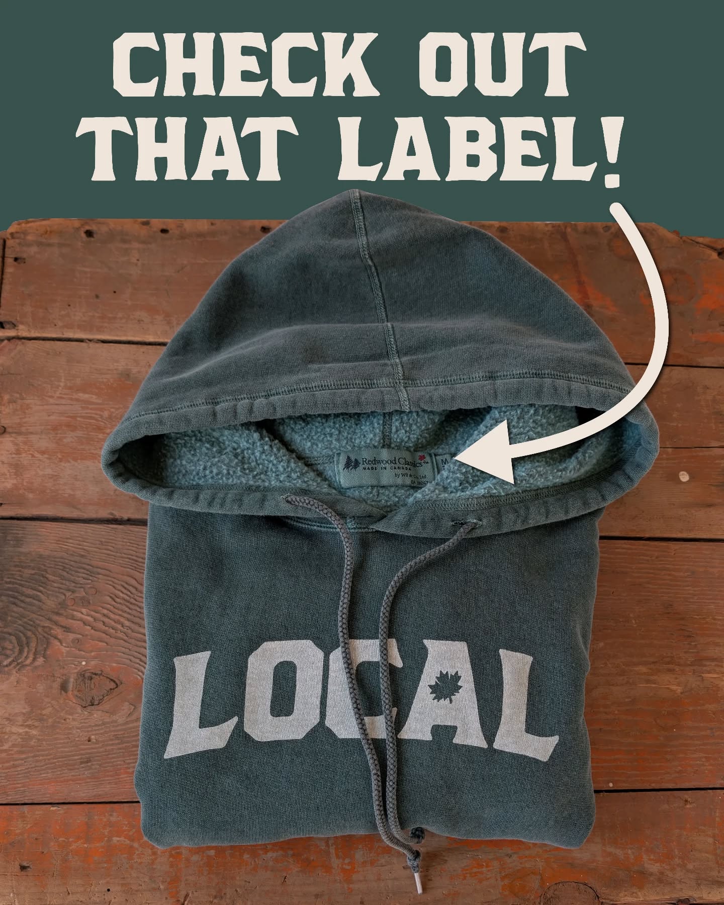 Check out that label! Local blanks are sourced from @redwoodclassics in Toronto! After every order placed I print the shirts by hand!