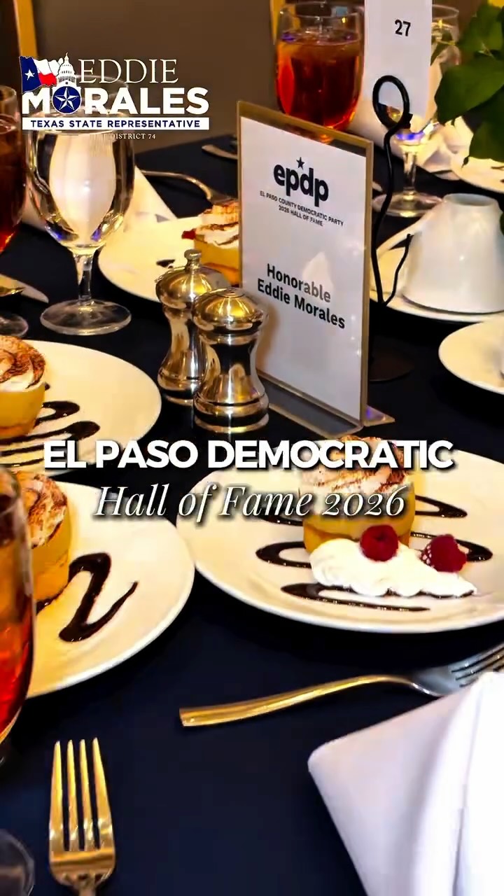 Our team was honored to celebrate this year’s El Paso
County Democratic Party Hall of Fame and the
incredible individuals who have dedicated their lives to
advancing our values and uplifting our community.
Congratulations to the 2026 inductees:
- Judy Ackerman
- Emma Acosta
- Jo Anne Bernal
- George Cordova
- Judy Lugo
- Deborah Kastrin
- Rose & Glenn Maya.
Thank you to Congresswoman Melanie Stansbury for
delivering an inspiring keynote and for her continued
leadership in Washington.
Proud to stand alongside leaders who work every day to keep El Paso strong.
#HouseDistrict74 #TexasProud #TXLege74 #MoralesForTexas