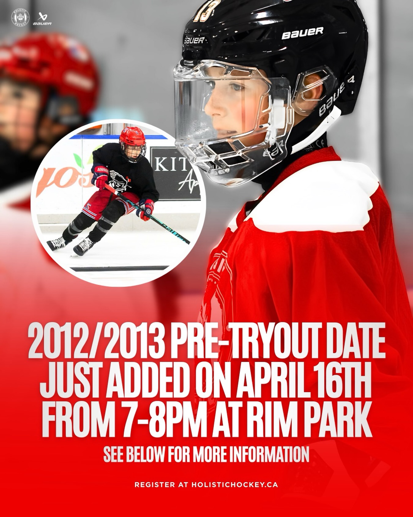 NEW DATE ADDED AND IT IS 50% SOLD OUT ALREADY!!
Holistic Hockey is excited to announce our Pre-Tryout Clinic—a high-intensity program specifically designed to sharpen the skills that coaches notice most.
What to Expect on the Ice:
Elite Edge Work: Fine-tune balance and agility for maximum speed.
High-Volume Puck Touches: Get the “feel” back so the puck stays on the blade.
Small-Area Compete: High-pressure drills to win more puck battles.
Game-Speed Scrimmages: Transition from practice mode to game mode.
Our goal is simple: ensure every player steps onto the ice for Day 1 of tryouts feeling prepared, sharp, and ready to compete.
New Date Details:
Date: April 16, 2026
Time : 7pm to 8pm
Location: Rim Park
Spaces are limited to ensure high-quality reps for every player. Secure your spot today and give your player the advantage they need.
As always, thank you for being part of the Holistic Hockey community.
We’ll see you at the rink!