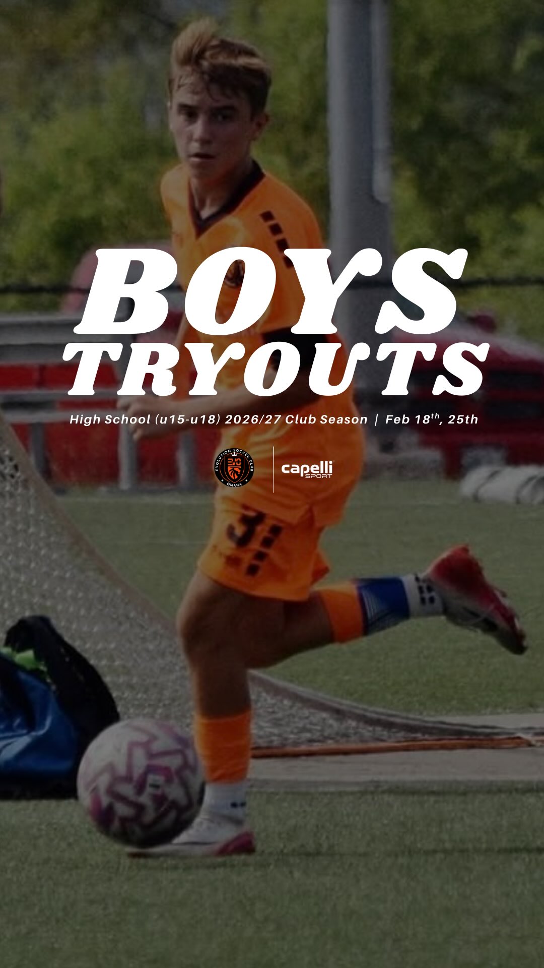 BOYS early High School tryouts for club 2026/27 season start TONIGHT ⚽️
Why early tryouts?
Early tryouts reduce stress and build confidence by allowing players to secure their spot before the high school season, giving families clarity well ahead of time. Finalizing rosters early also helps with timely uniform ordering and season planning, so teams can begin preparing right away for a strong fall season.
Boys (U15–U18): February 18 & 25
6:30 PM to 8:00 PM
📍 Where: Papillion Landing Field House
👥 Who: All current and prospective players born in the following ranges:
U15: 8/1/2011 – 7/31/2012
U16: 8/1/2010 – 7/31/2011
U17: 8/1/2009 – 7/31/2010
U18: 8/1/2008 – 7/31/2009
Register through the link 🔗 in our bio @omahaevolutionsoccerclub
#omahaevolutionsoccerclub #evolveyourgame