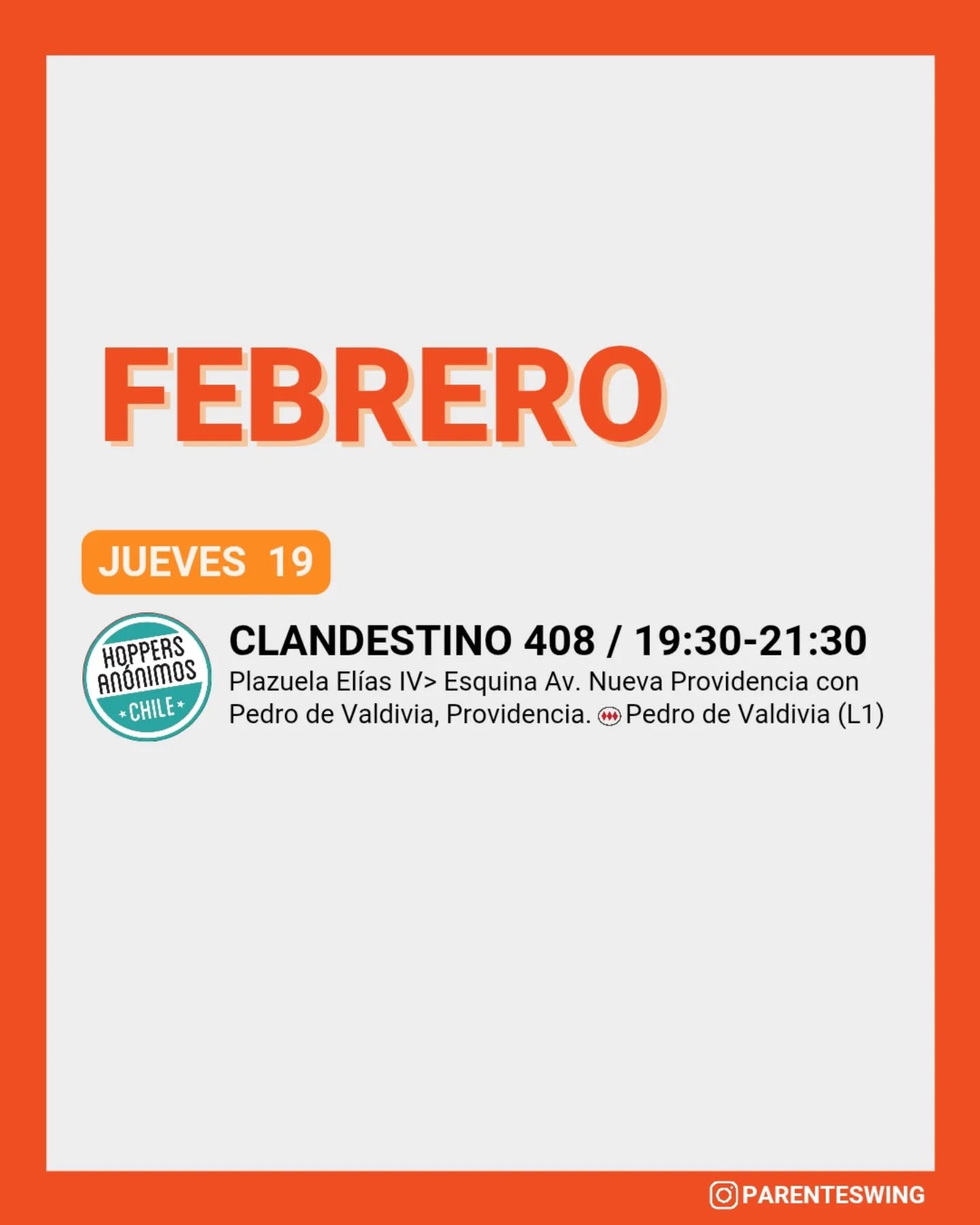 ✨Todos los eventos son gratuitos y abiertos a todo público, a menos que se indique valor de entrada 💸
‼️Cualquier modificación o nuevo evento en los comentarios👇🏻 y/o por historias 👆🏻
🤔 Qué es un Clandestino o Baile Social?
Una instancia donde fanáticos de los bailes swing (Lindy hop, Balboa, Shag, Solo jazz) se reunen a compartir, hacer comunidad y a la vez, practicar.
❌ Las actividades publicadas NO son instancias de clases para aprender a bailar, a menos que se indique “Taller” o “Clase Abierta”.
👀 Quieres aprender a bailar?
En nuestra historia destacada “CLASES” está toda la información y formularios de inscripción a los cursos del mes de las escuelas de bailes swing ✨
Nos vemos en la pista! 💃🏻🕺🏻🔥
#lindyhopchile #swingchile #panoramasgratis #swingdancechile #swingdancingchile