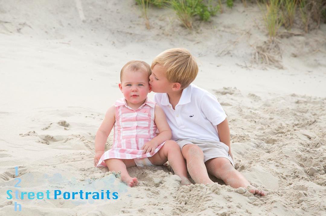 National Kissing Day! And when your baby sister is this sweet, who can resist!? #12thstreetportraits #Obx #Outerbanks
