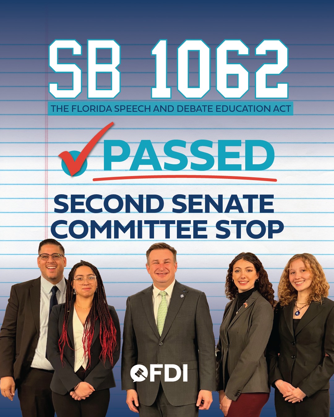 SB 1062 Update!
Big step forward today: SB 1062 cleared its second committee stop with bipartisan, unanimous support. Weāve still got more ahead ā but this momentum matters.
Huge thanks to our Senate sponsors Senator @jtbrodeur, Senator @dannyburgessfl, and Senator Gaetz for standing with Florida students. And a special shoutout to the students who testified in support ā Mackenzie Fulton, AmandaLesly Miranda, and Stephanie Salavei. Your first-hand stories change the conversation.
Letās keep showing up, staying positive, and lifting student voices.