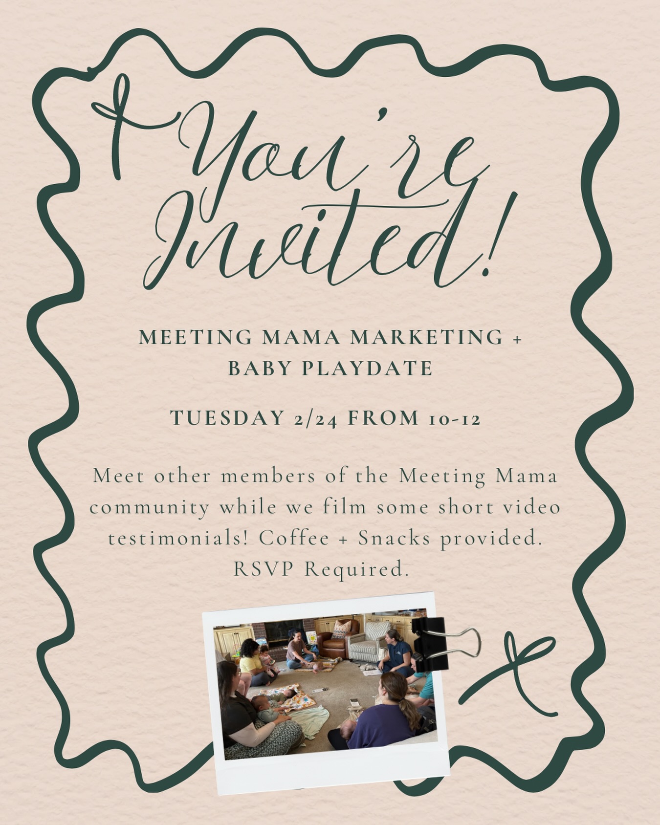 This community has grown because of you.
So I want to invite you into the story 🤍
Come hang out, let the babies play, sip coffee, and share what Meeting Mama has meant to you. We’ll be filming a few short testimonials and spending the morning together.
Nothing fancy. Just us.
RSVP required ✨