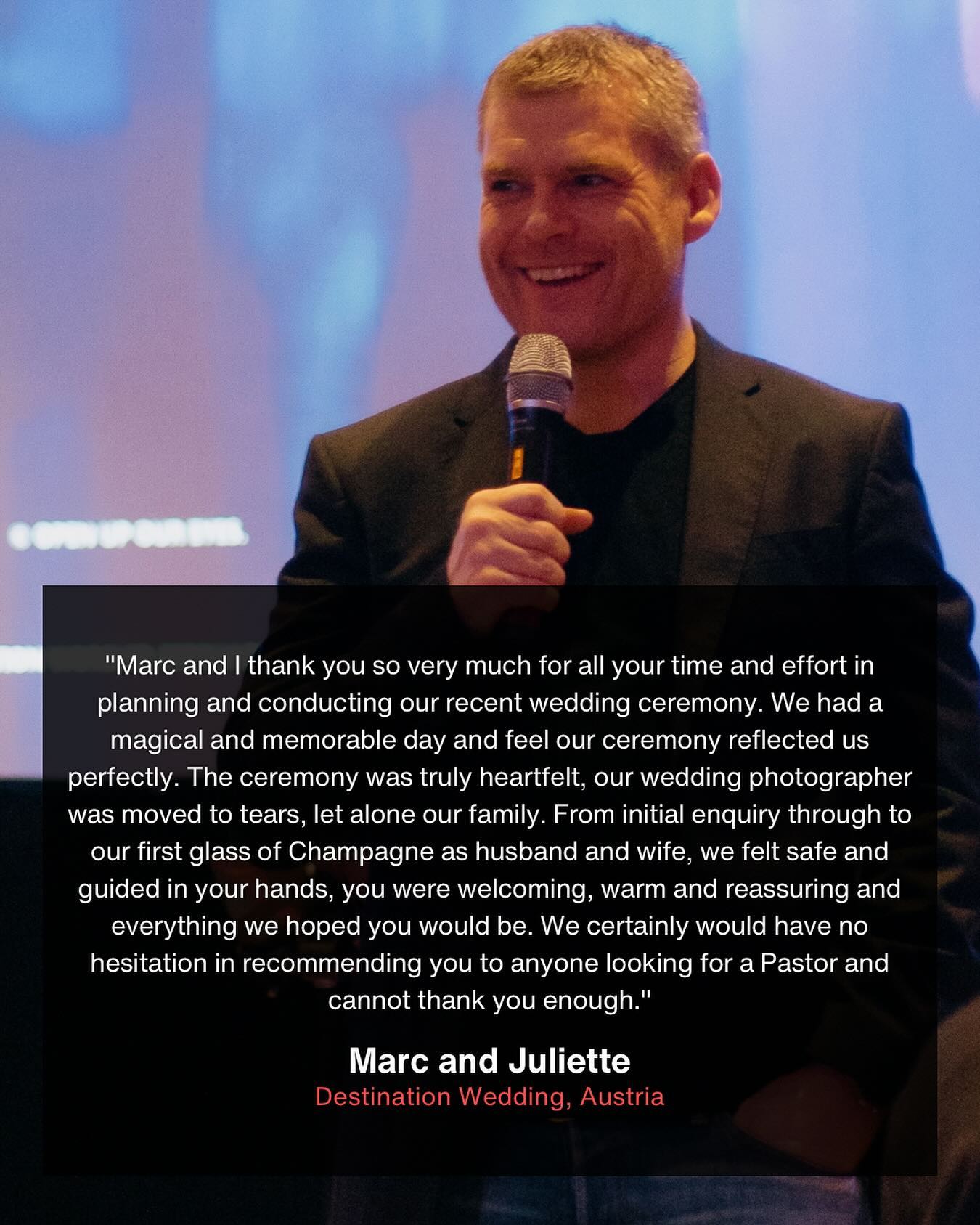 I love journeying with the couples who engage me as their wedding speaker - and feedback like this makes it all the more enjoyable! 😍
What a special time it was with Marc and Juliette. Getting to know them, assisting their planning and the beautiful time at the ceremony in the Austrian Alps for their Destination Wedding. ❤️🏔️
#destinationwedding #wedding #austria #alps #kitzbühel #weddingspeaker #hochzeit #hochzeitsredner