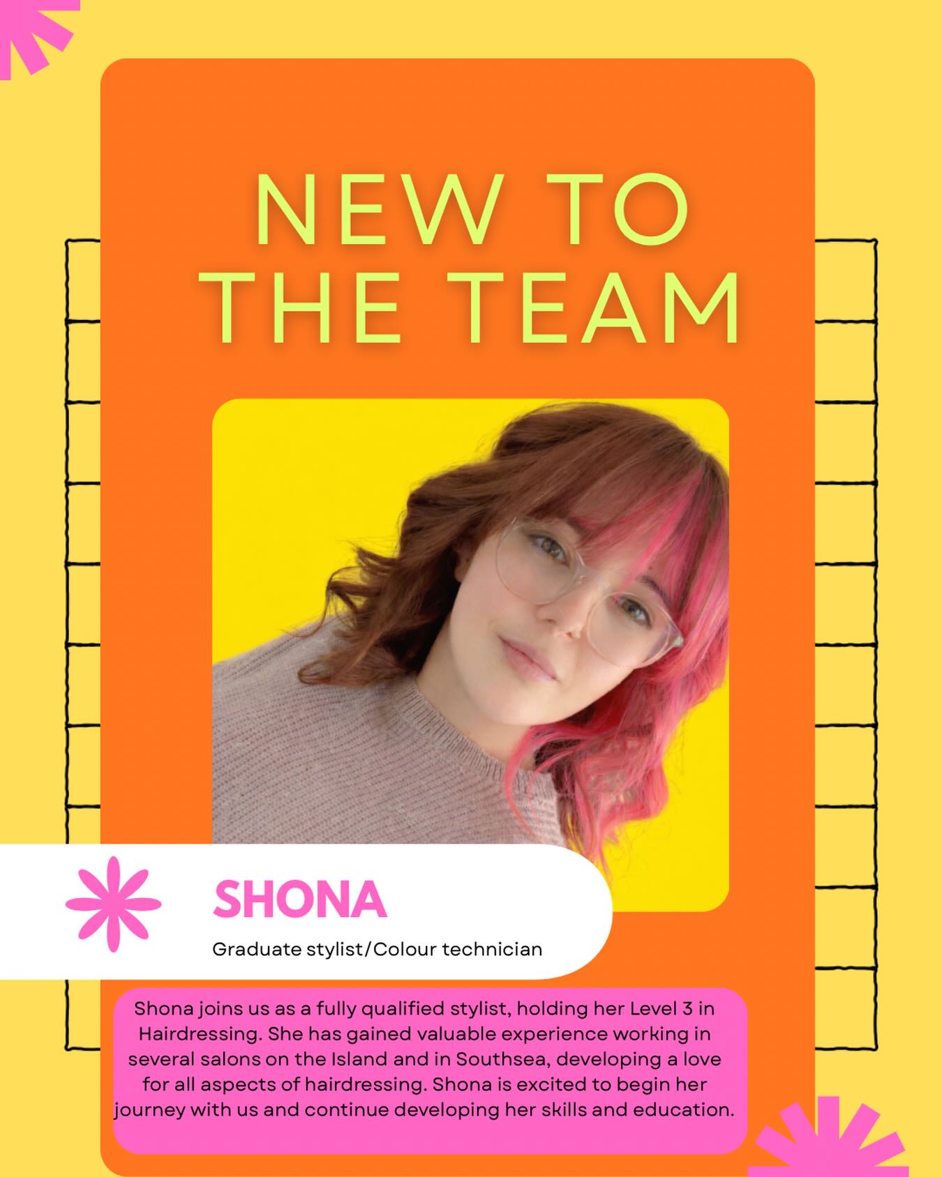 3 become 5! Welcome Shona who joins us as a fully qualified stylist, holding her Level 3 in Hairdressing. She has gained valuable experience working in several salons on the Island and in Southsea, developing a love for all aspects of hairdressing. Shona is excited to begin her journey with us and continue developing her skills and education. 🧡 Shona will be working Thursdays. #ryde #iow #isleofwight #doiow