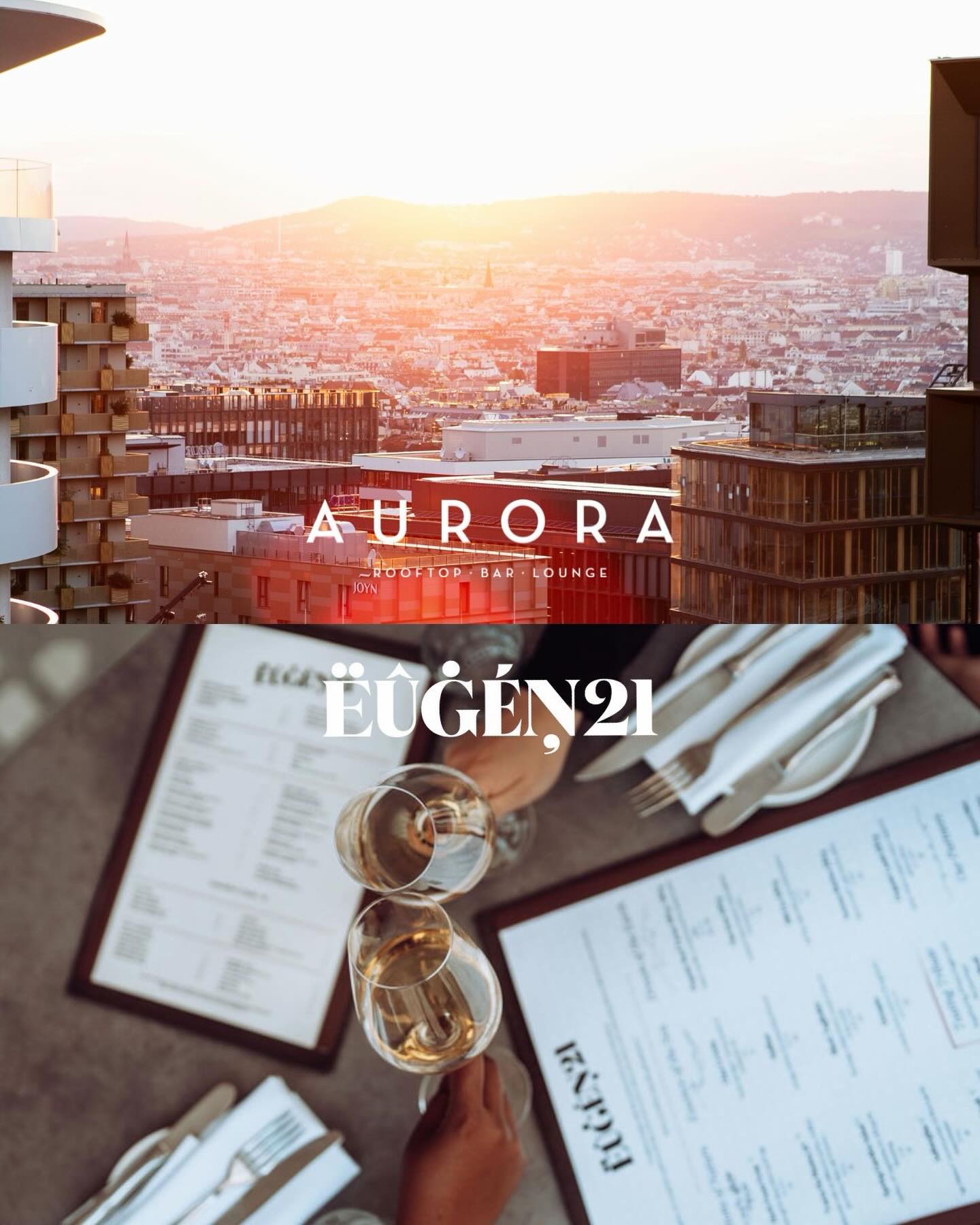 Ever tried our perfect pairing? Start your evening above Vienna’s rooftops at Aurora Rooftop Bar — a sparkling aperitif, golden skyline, smooth beats and pure vibes. 🍸🌇
Then step over to Eugen21 for a 4‑course dinner crafted with modern Viennese flair. Warm lights, rich aromas, unforgettable flavor. 🍽️
#aurorarooftopbar #eugen21 #perfectpairing