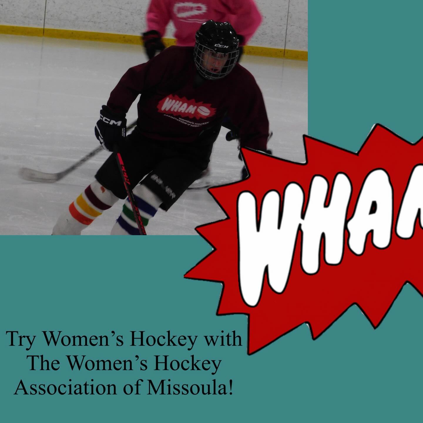 This Saturday 2/21 during Glacier Ice Rink’s Winter Games Day, WHAM+ is hosting the Try Women’s Hockey Session from 2:15p-3:15p!
Sign up at glaciericerink.com for 7$! This is a Women and Nonbinary only session! Sticks and Helmets will be provided by the ice rink and WHAM+ ambassadors will be on the ice to teach you how to skate! There will also be a WHAM+ Goalie there to talk about becoming a goalie and being in net for shots!
We will also have a table setup and you can talk to a WHAM+ board member about playing women’s plus hockey while checking out our awesome merch!
We hope to see you there!
#womenshockey #whamhockey #missoulahockey