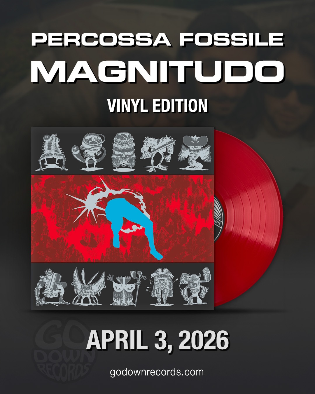 💥 Stoked to announce the @percossafossile debut album Vinyl Edition! 𝑴𝒂𝒈𝒏𝒊𝒕𝒖𝒅𝒐 will be available on LP on April 3rd, 2026.
Pre-orders are up at godownrecords.com
👉 Just swipe to see what live shows are coming up!
@all__noir @ixis.x @salmietro_90 @_mattiagobbo_