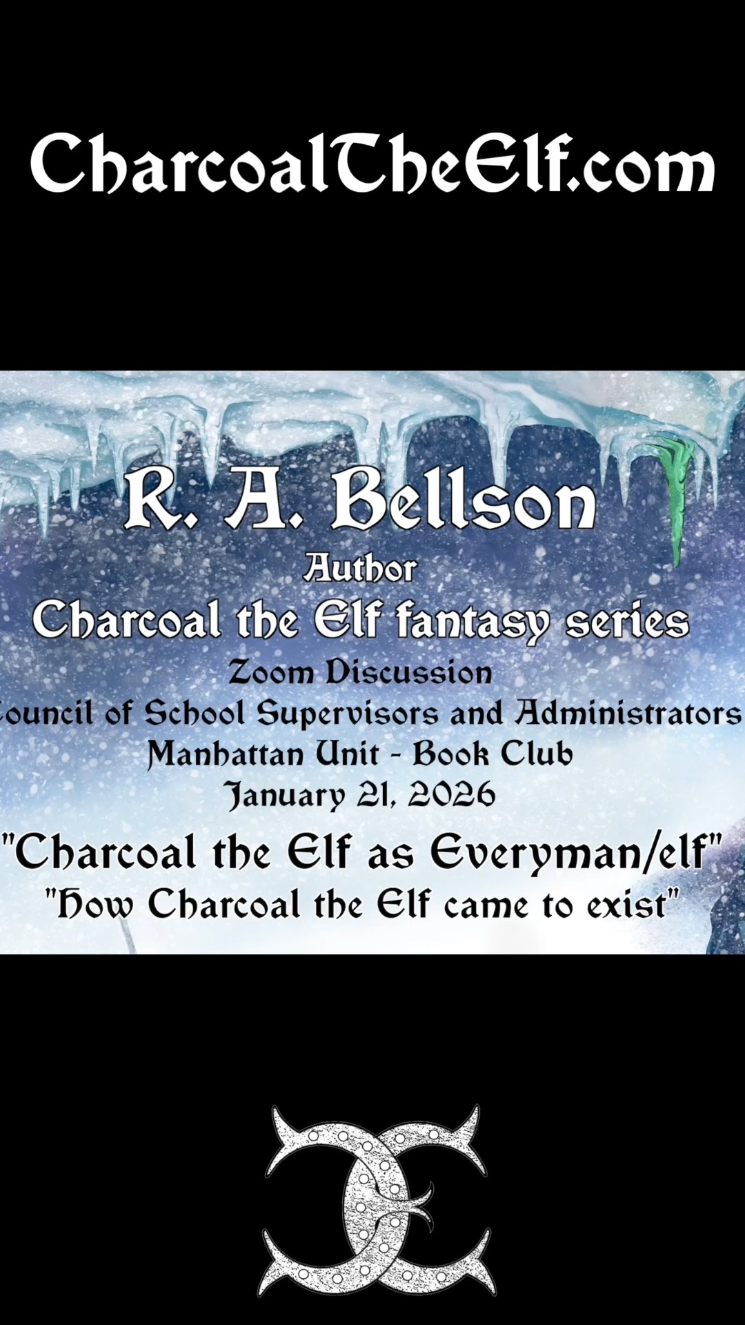 How Charcoal the Elf came to exist - author R. A. Bellson Zoom presentation (excerpt)