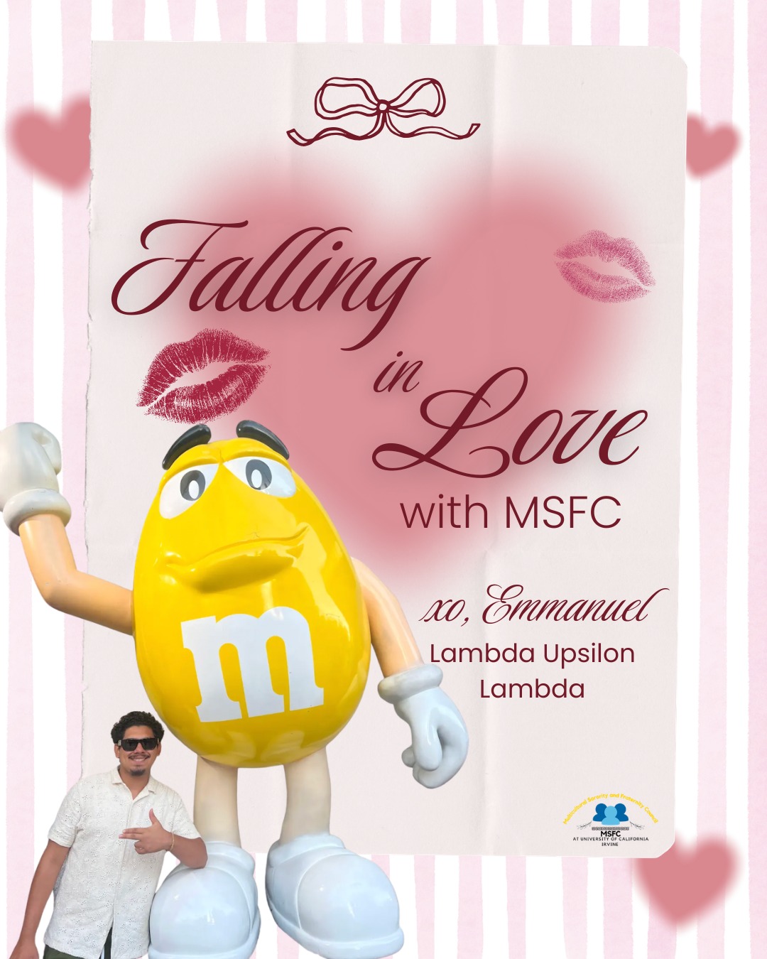 Falling in love with MSFC
⋆。💌°✩ ──────
#msfc #sorority #fraternity #irvinemsfc #sfl #irvinesfl #uci #ucisfl #ucimsfc #irvine #universityofcaliforniairvine
#valentinesday