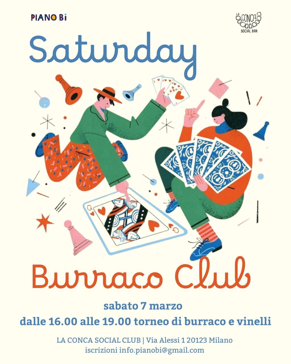 Carte in mano, calici pronti: siete davvero imbattibili o solo fortunati?
Sabato 7 marzo ci troviamo tutti alla Conca per il primo torneo di Burraco di PIANO Bi ♠️♦️♣️♥️
3 turni di gioco, avversari sempre diversi e grasse risate!
Quota di iscrizione a singolo partecipante.
Pensate bene al nome della vostra squadra, potrebbe garantirvi un premio 🏆
Scrivete a info.pianobi@gmail.com per prenotare il vostro posto
Illustrazioni totallypicRF e Yinfang Huang