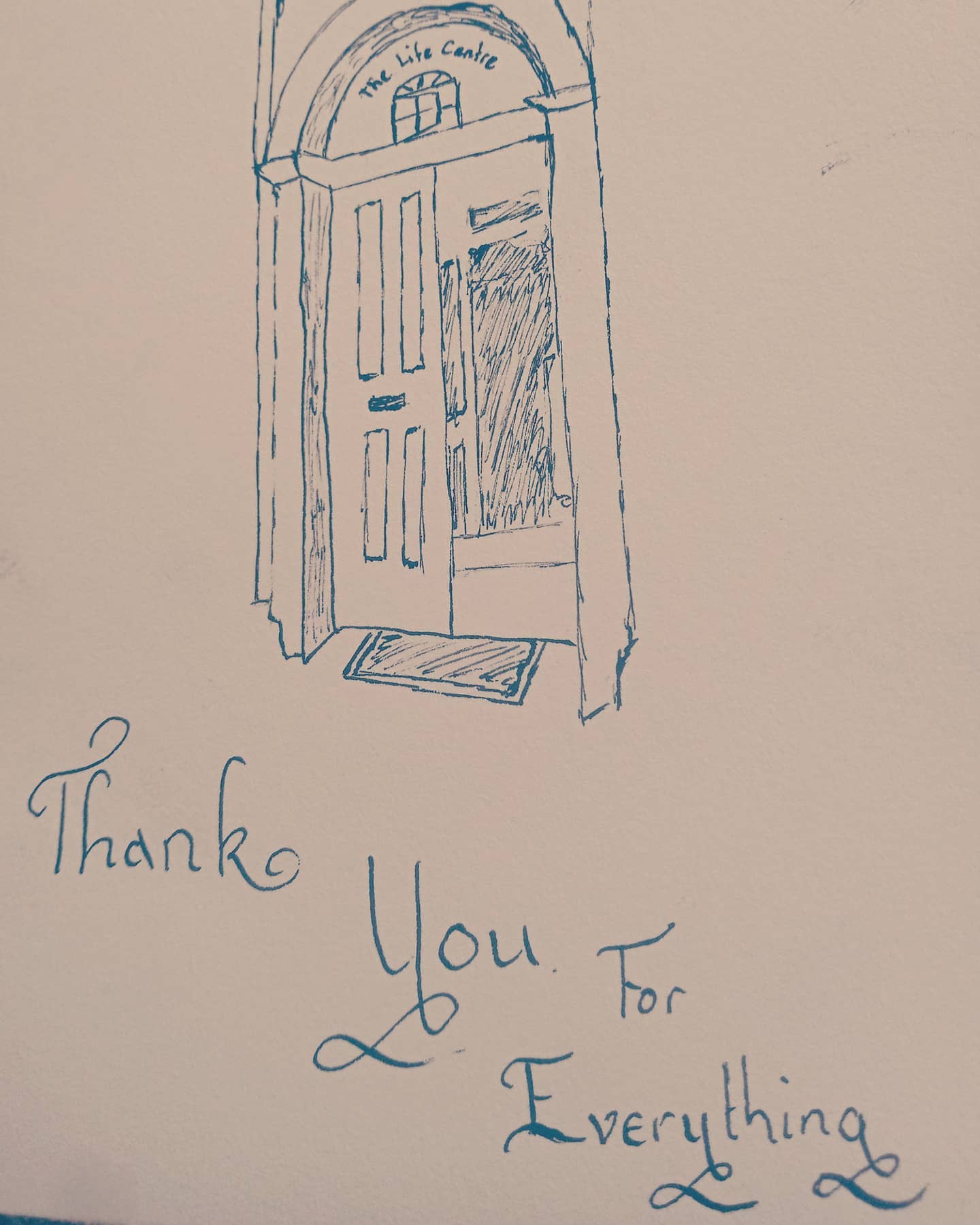 Final day of exams #LeavingCert2021 Received this beautiful etching of our open doors from a student this morning. Right back at you to our 6th years of 2021. Thank you all for everything and for showing us who we want to be and be with in challenging times ❤️