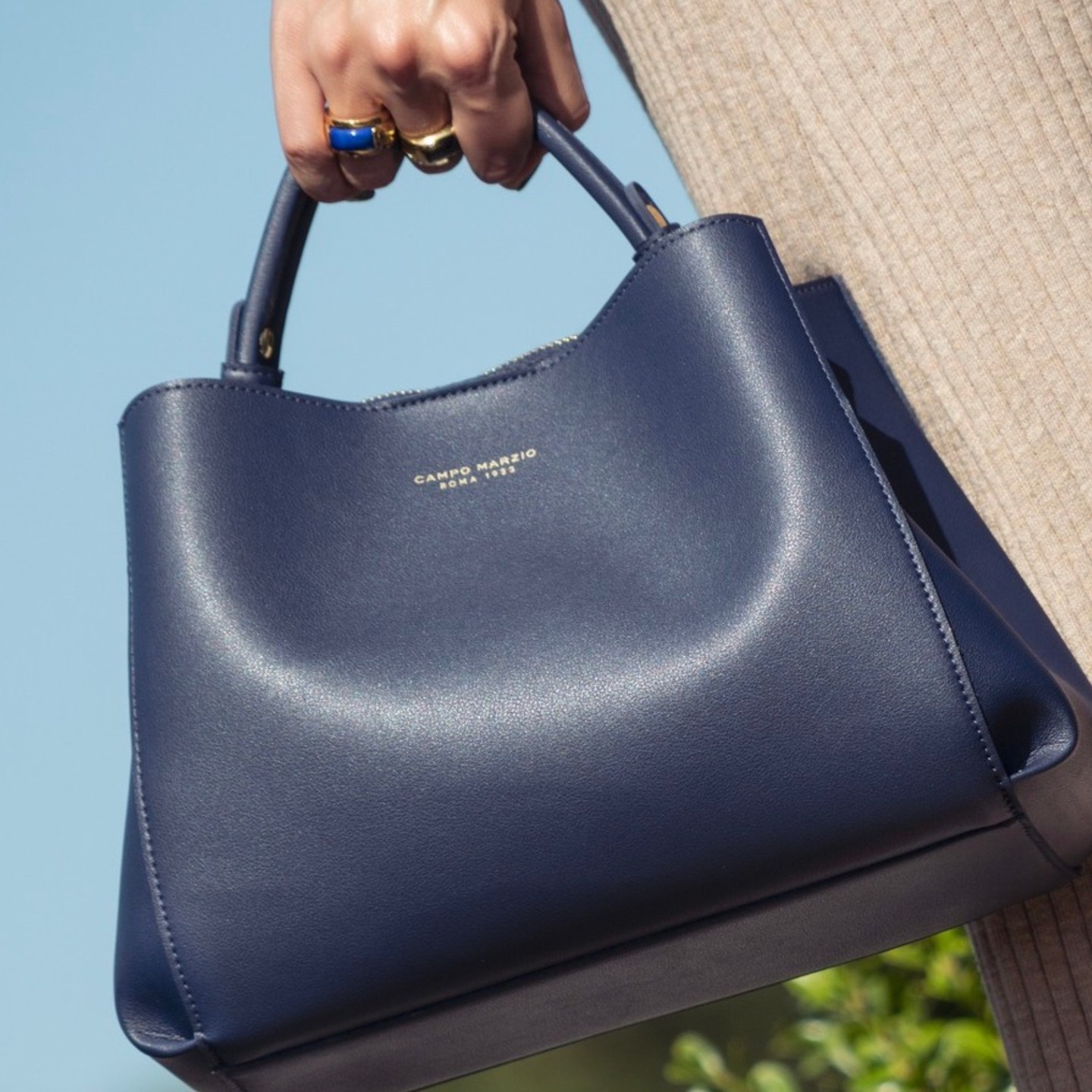 Our Louise Bag in Ocean (Navy) Blue. Available in a larger (Caitlin) or smaller (Calypso) versions in a variety of cooling colours for Summer!