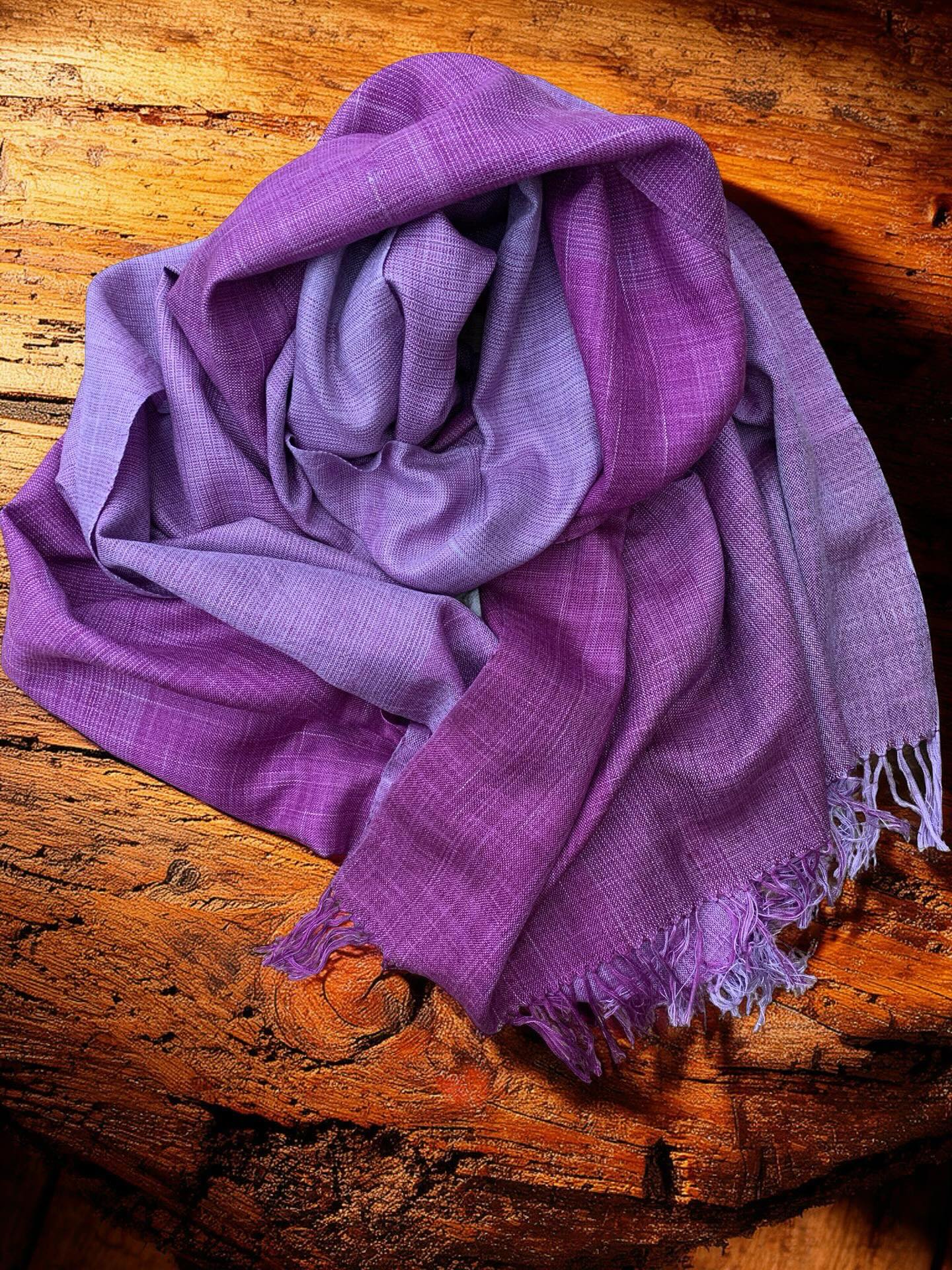 Well, at last my “challenge” is complete! ✨
A gossamer fine silk scarf, using hand dyed silk yarn in the colours requested by a lovely customer. The finished piece is so fine, it’s nearly transparent and the sun shines through it! I can actually thread it through a wedding ring, it’s so gossamer fine.
The hand dyed silk gives the piece many variations of colour — soft lilacs melting into deeper violets, shifting beautifully with the light. Delicate, airy, and impossibly light… a true labour of love. 💜
#handweaving #gossamersilk #slowtextiles #surreylegacycrafts