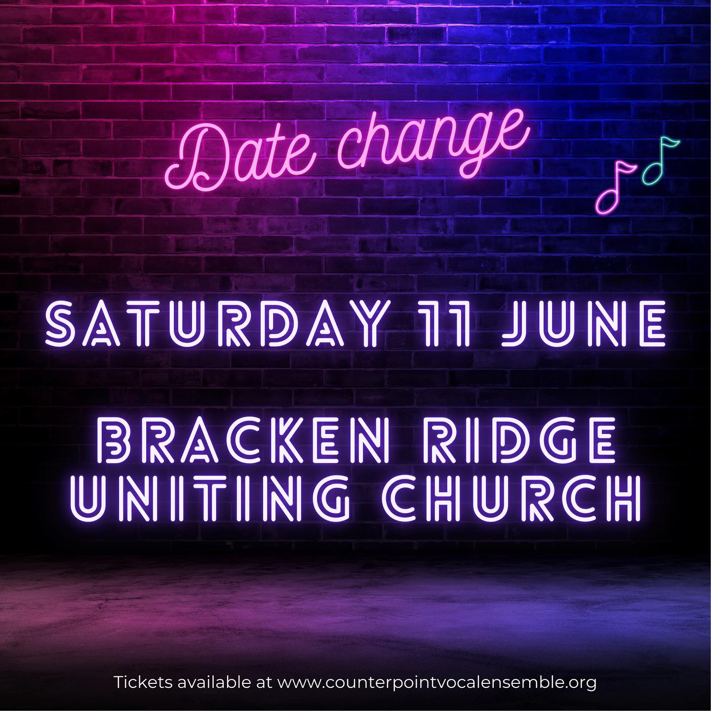 DATE & VENUE CHANGE!
Our upcoming concert Counterpoint presents Musical Bingo has been moved 🎶
Tickets available at the door or through our website - see the link in our bio