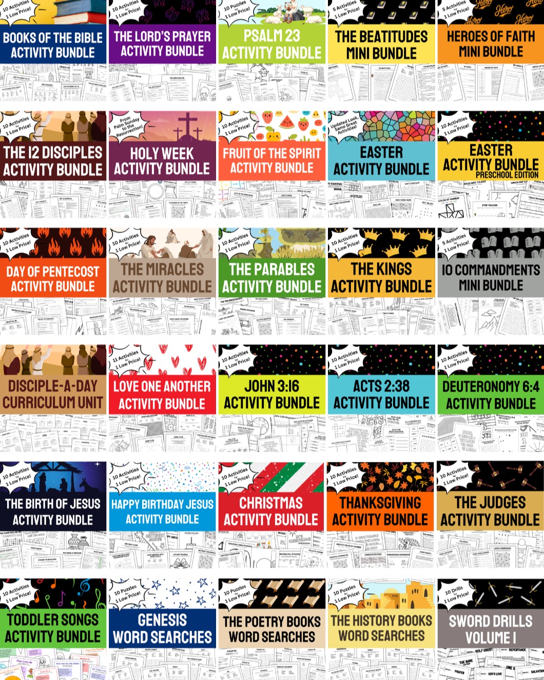 You've got a great lesson already but you need that little something extra to really make it stick...
Or, you want to write a lesson on a topic and need some activities to help you get started...
Or, you want to teach a Bible topic in-depth and want to provide your students with extra activities to really help them grasp the idea...
Or, you want fun activities for pre-service gatherings, "busy bags", take-home papers, or bell ringers...
Or, you want some fun activities to do with your kids at home...
Whatever your situation, we've got the activities you need!
Browse these and other titles at GoYeKids.com. Link in bio!