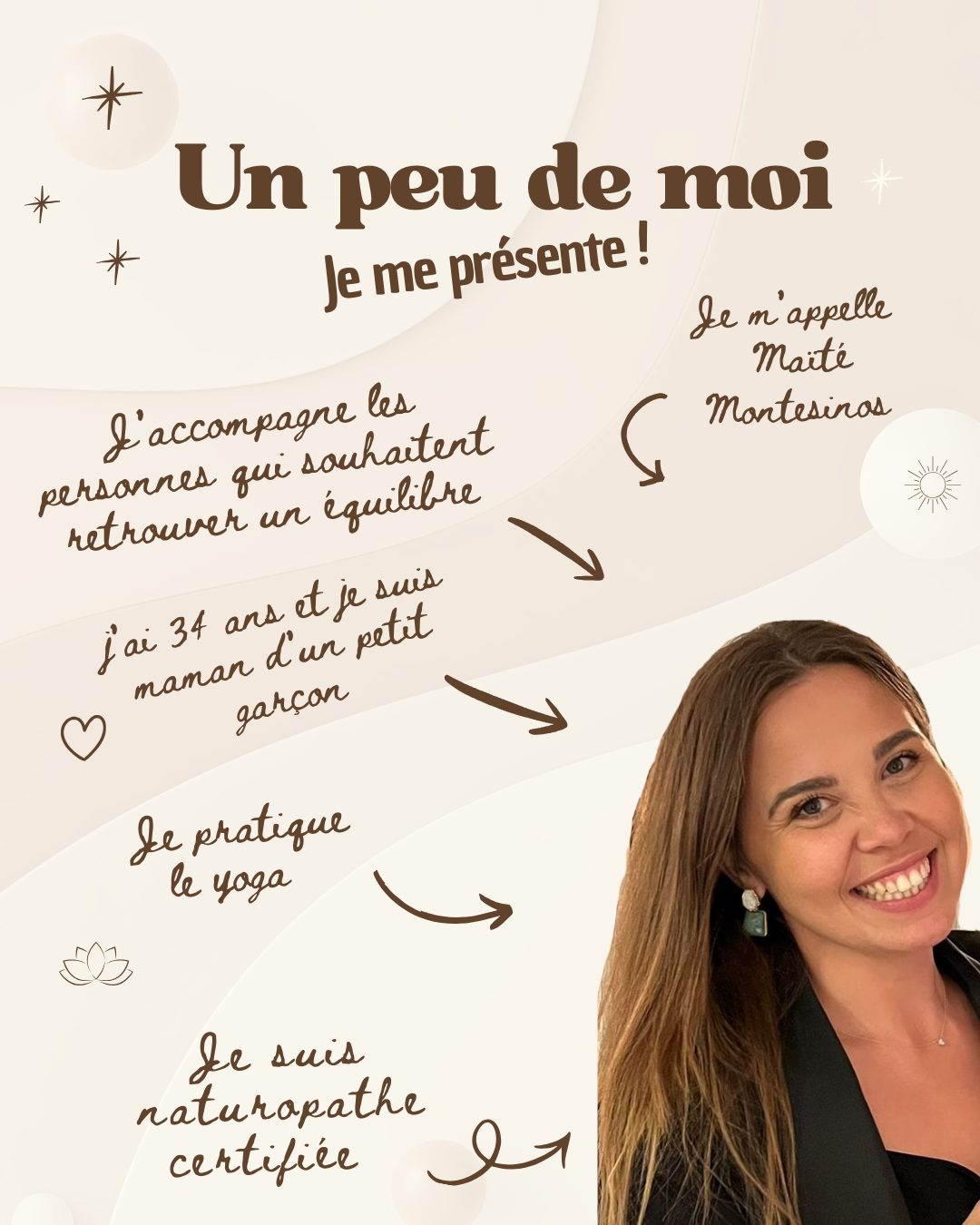 ✨ On peut sembler forte…
et pourtant être à bout à l’intérieur.
Je suis Maïté, naturopathe certifiée et en formation de sophrologie.
Avant de choisir d’accompagner les autres, j’ai moi-même traversé des périodes de grande fragilité.
Un parcours exigeant dans l’hôtellerie, à haute responsabilité, qui m’a menée aux portes du burn-out.
Une dépression post-partum.
Un stress à haute intensité.
La sensation permanente de devoir tout gérer, tout porter, sans jamais faillir.
Extérieurement, je tenais.
Intérieurement, je m’épuisais… et je me perdais.
C’est ce chemin, à la fois difficile et profondément transformateur, qui m’a conduite vers l’accompagnement.
Aujourd’hui, j’aide les femmes — mamans, actives, entrepreneures, salariées — qui vivent sous pression constante et qui sentent qu’elles s’oublient en chemin.
🌿 Soutenir le corps
🧠 Apaiser le mental
🤍 Accueillir les émotions
Parce que le stress chronique n’est pas une fatalité.
Parce qu’on peut être forte… sans s’abandonner soi-même.
📍 Consultations à domicile sur Nice et en Visio
💌 Prise de rendez-vous en message privé
#sophrologie #naturopathie #bienetre #gestiondustress #mieuxetre #mamanàbout #mamanépuisée #femmesactives #serenite #equilibre #developpementpersonnel #stressmanagement #accompagnementbienetre #accompagnement #stress #fatiguenerveuse #burnout #resilience #respiration #relaxation