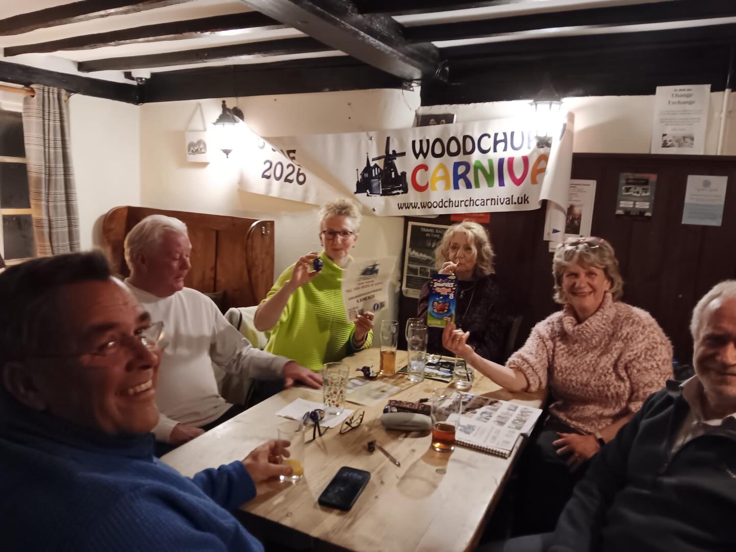 An amazing quiz night @sixbellswoodchurch on Tuesday. Thank you to everyone who joined us to raise money for Woodchurch Carnival 2026 and, of course, to The Bells for hosting us.
It was a jam-packed sold out evening - even after seven intense rounds of quizzing, plus bonus picture round, we had ties for both first and second places. We clearly have some expert quizzers in Woodchurch! Delighted to say that we raised about £200 which will go towards making 6th June even more special!