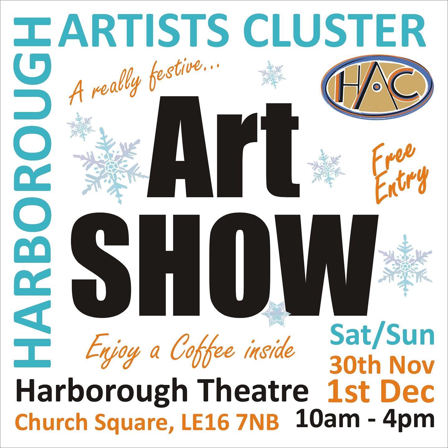 We invite you to join us for this exhibition. Come along and see a range of styles by our artists in the lovely theatre venue#harboroughartistscluster #marketharborough