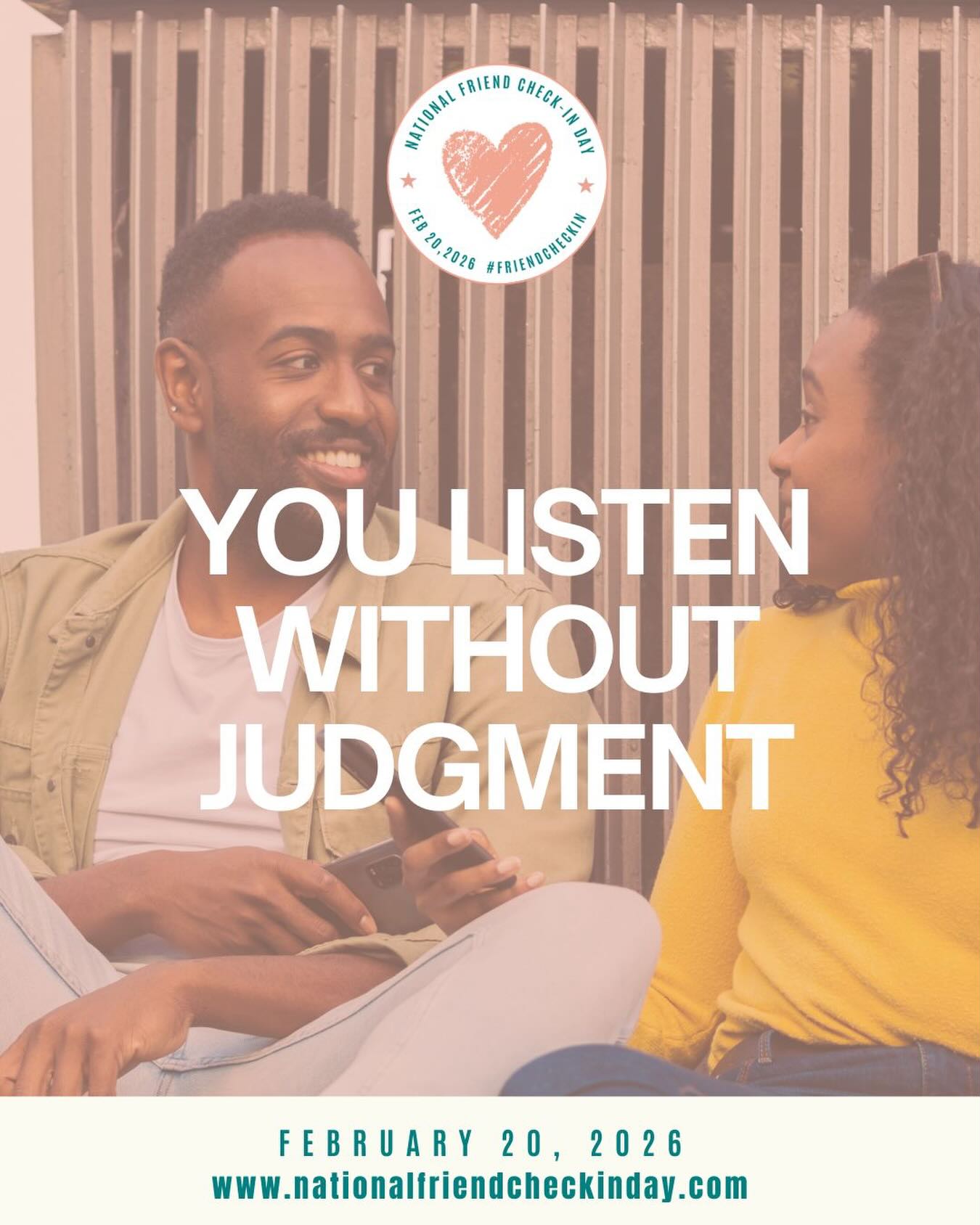 Friendship is more than just a label—it’s in the way we show up for each other. Today is National Friend Check-In Day, a day dedicated to celebrating those who listen without judgment and offer a safe space to just be.
Make time today to call a friend and check-in. Tag your friend who listens to you without judgement.
#fyp #NationalFriendCheckInDay #Friends #Explore