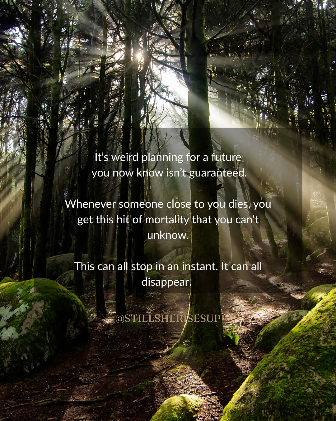 It’s weird planning for a future you now know isn’t guaranteed.
I used to hear “later” and feel comfort.
Later I’ll slow down.
Later I’ll rest.
Later I’ll enjoy what I worked for.
Then I buried both of my parents.
And “later” stopped feeling safe. It felt unrealistic.
Grief didn’t just make me sad. It rewired how I see time. How I see work. How I see control. It’s hard to blindly believe in five-year plans when you’ve watched someone never make it to theirs.
No one talks about that part.
The part where you’re still functioning. Still showing up. Still contributing to retirement. But something in you knows how fragile it all actually is.
I wrote about that shift. The awareness. The tension between being responsible and not wanting to postpone your life.
If this has quietly happened to you too… you’ll understand it.
Link in bio or 👇
https://www.stillsherisesup.com/post/how-do-you-live-after-you-ve-experienced-death