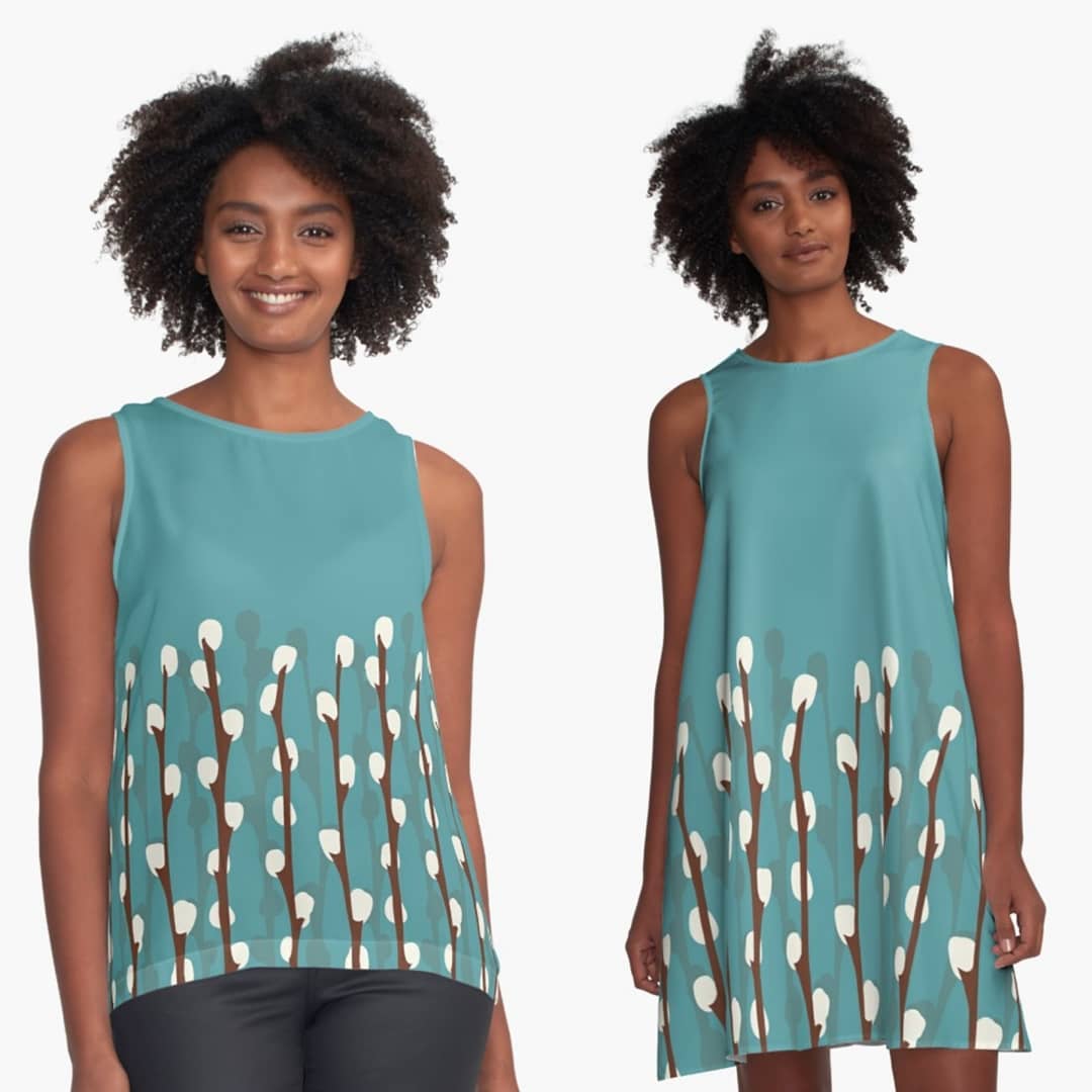 How cute are these? Tops and dresses (and other items) are now available on @redbubble #design #apparel #pussywillow