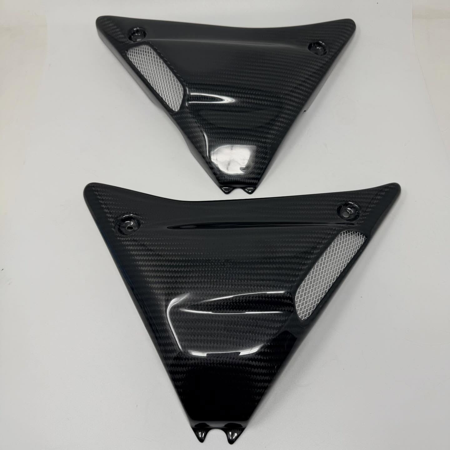 Well we had a bike that needed a new set of vented side covers and they are offered anymore, so we made a set and thought about doing a small run if anyone else is interested in a set. Hit me up and I’ll put you on the list. Will probably take 2-3 months at most. They would be the same price range as any other carbon fiber side covers on the market. $350-400 ballpark. Let me know and if there’s enough interest, and we’ll do a small run.