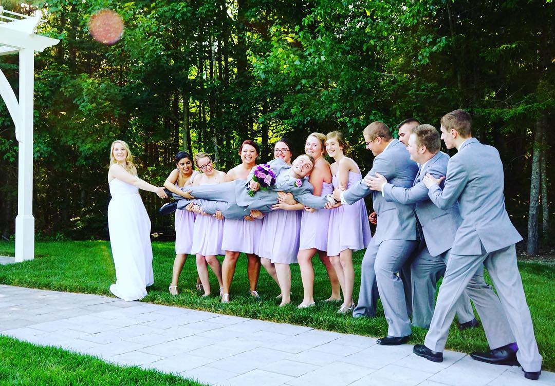 What a FUN couple! Emily and Will Brissette took dance lessons from us for their first dance. We always love to get to know our couples before the big day! Congrats! #dancelessons #firstdance #awesomecouple #tugofwar #weddingvenue #weddings #meadowbrookwedding