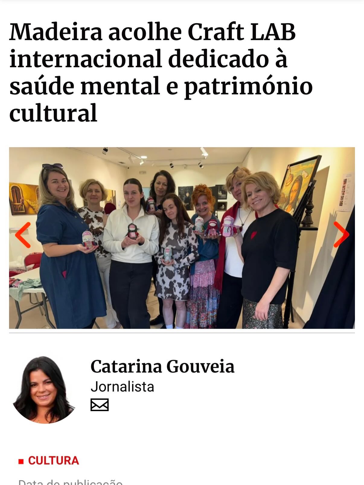 📰✨ Craft in the spotlight!
We would like to sincerely thank the media @jm_madeira @dnoticiaspt for supporting and highlighting our
Craft LAB – “Mindful Restoration: Crafting Traditional Dolls” implemented within the international project @craftwork4all #artemassociation #craftwork4all #arthubmadeira #artcentercaravel #arttherapy