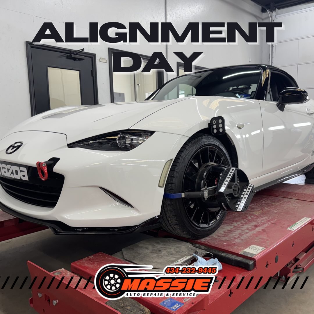 It’s Alignment Day at Massie Auto Repair & Service.
If your steering wheel isn’t straight…
If your truck’s pulling left or right…
If your tires are wearing down faster than they should…
That’s not “normal.” That’s your alignment.
Bad alignment costs you money — in tires, in fuel, and in long-term suspension damage. Today we’re dialing them in. Straight. Tight. Road-ready.
Bring it by and let’s get your ride tracking the way it was built to.
📍 Massie Auto Repair & Service
📞 Call (434) 232-9445 to schedule your alignment