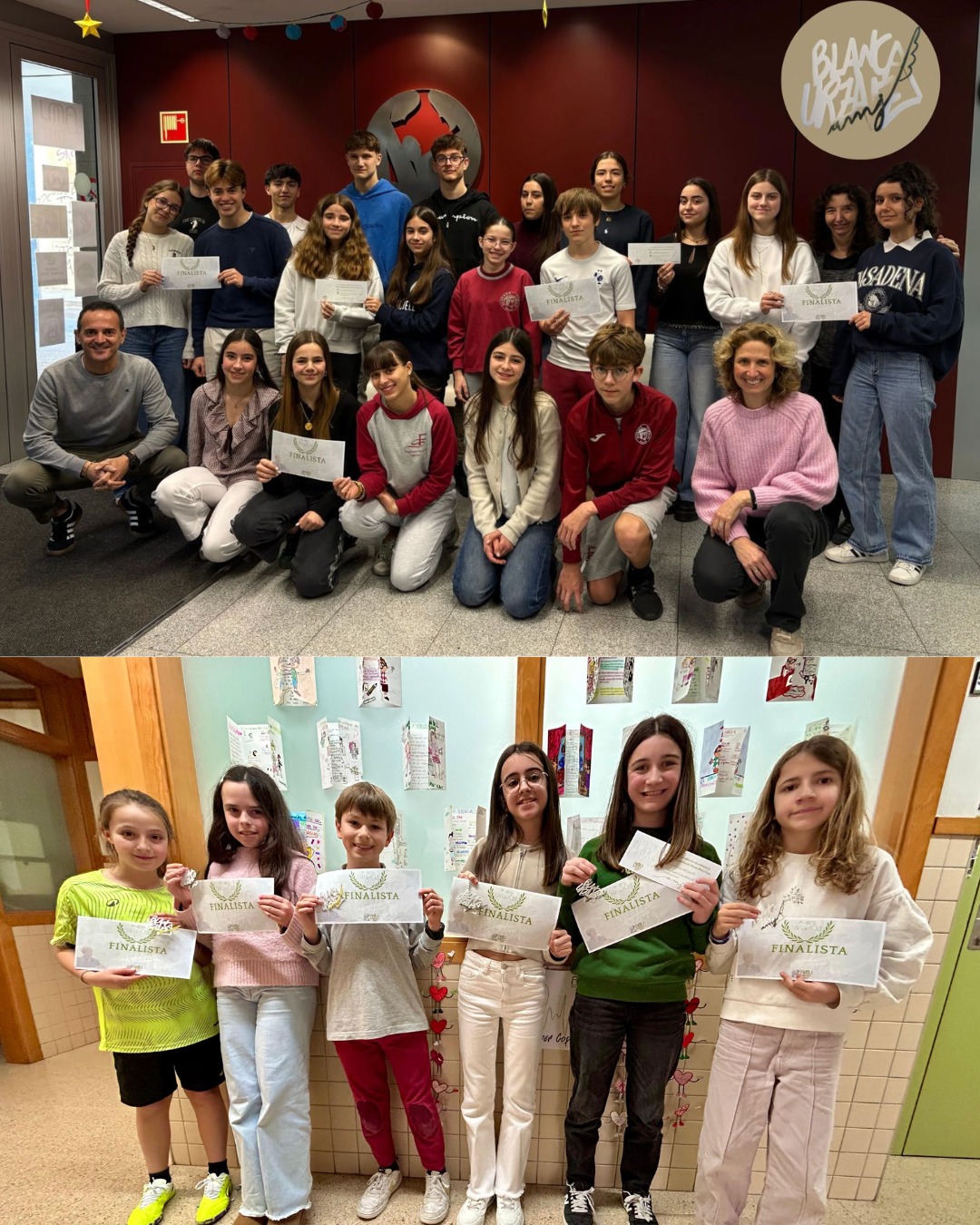 La setmana passada vam conèixer els i les alumnes seleccionats/des que passen a la segona fase del Premio Literario Blanca Urzaiz ✍🏻📖
Van compartir els seus poemes amb molta emoció i van explicar el procés creatiu davant dels companys i companyes. Moments plens de sensibilitat, talent i valentia 💫
El jurat ho va tenir realment difícil per escollir els candidats que competiran amb l’alumnat guanyador dels altres centres participants d’arreu d’Espanya i d’Andorra.
Enhorabona a tots i totes per la vostra dedicació i creativitat! 👏🏻✨