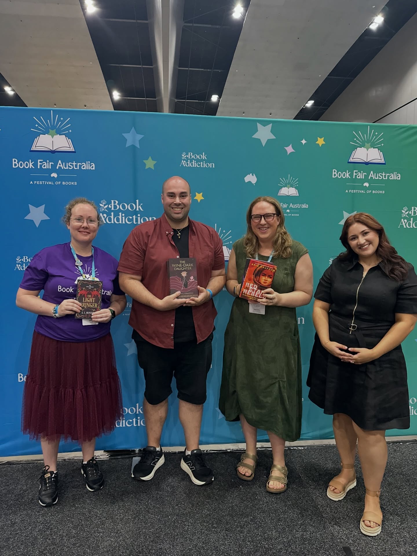 I had such an amazing time on my panel taking all things world building with @amiekaufmanauthor and @damienthelibrarian @bookfairaus