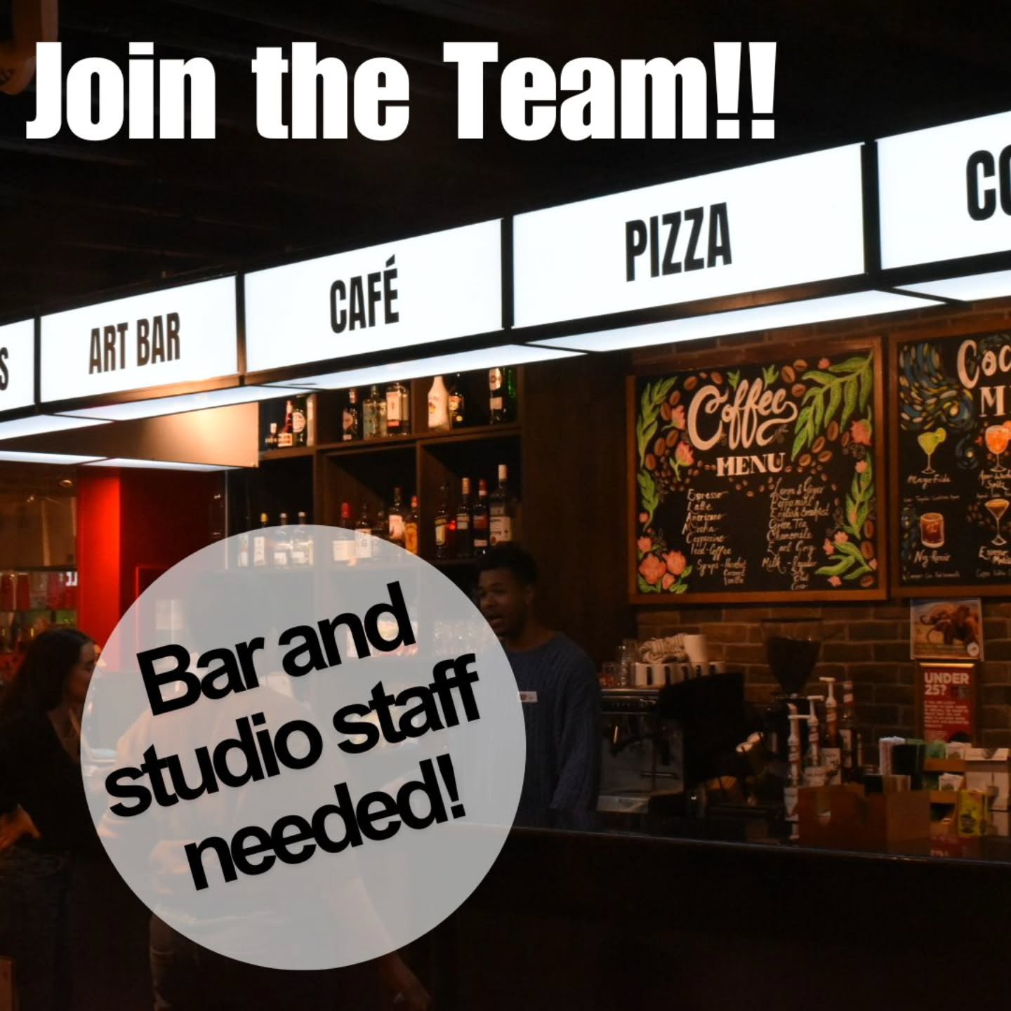 Weekend and evening bar/studio team members needed! Must be able to commit to weekends 🥂🎨
📍In our Shoreditch venue
🌟 Bar or hospitality experience is a MUST
🌟 Must have a passion for Art Play
🌟 14- 20 hours per week
🌟 ASAP start
🌟 £15ph
Please email silva@artplaylondon.co.uk with a cover letter and CV to apply
#artplay #artplaylondon #Londonbarjobs